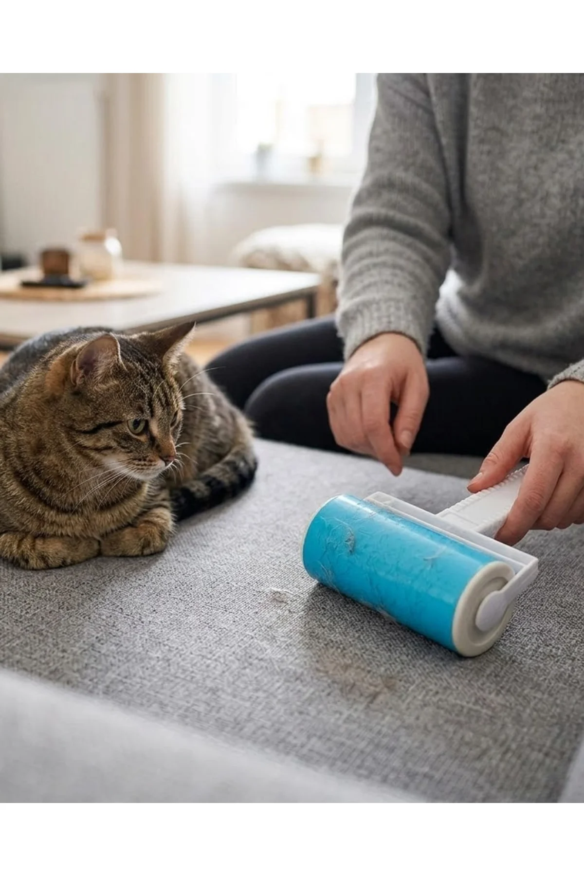 Yıkanabilir Pet Tüy Toplama Aparatı Kıyafet Koltuk Araba İçi Temizlik Rulosu