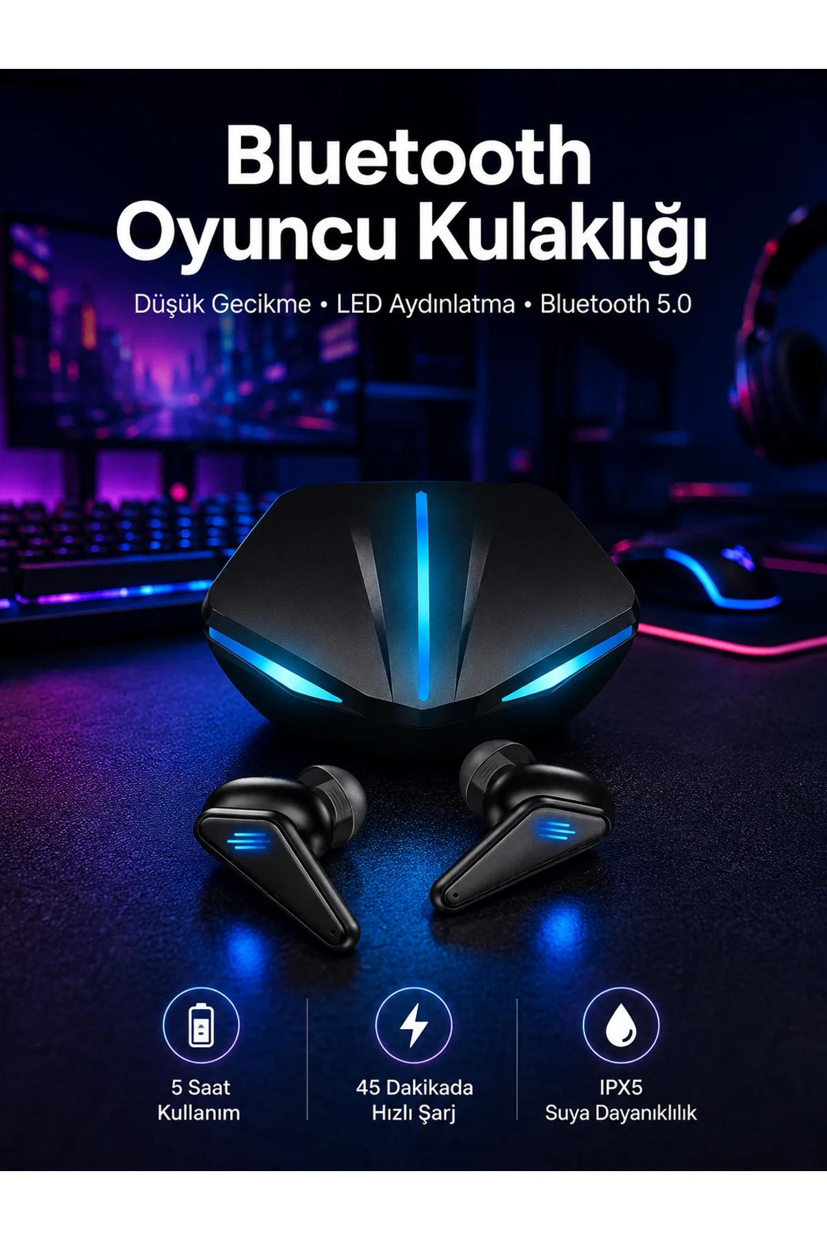 Kablosuz Bluetooth Bağlantılı Kulaklık Ve Dokunmatik Ekran Akıllı Saat Arama Cevaplama