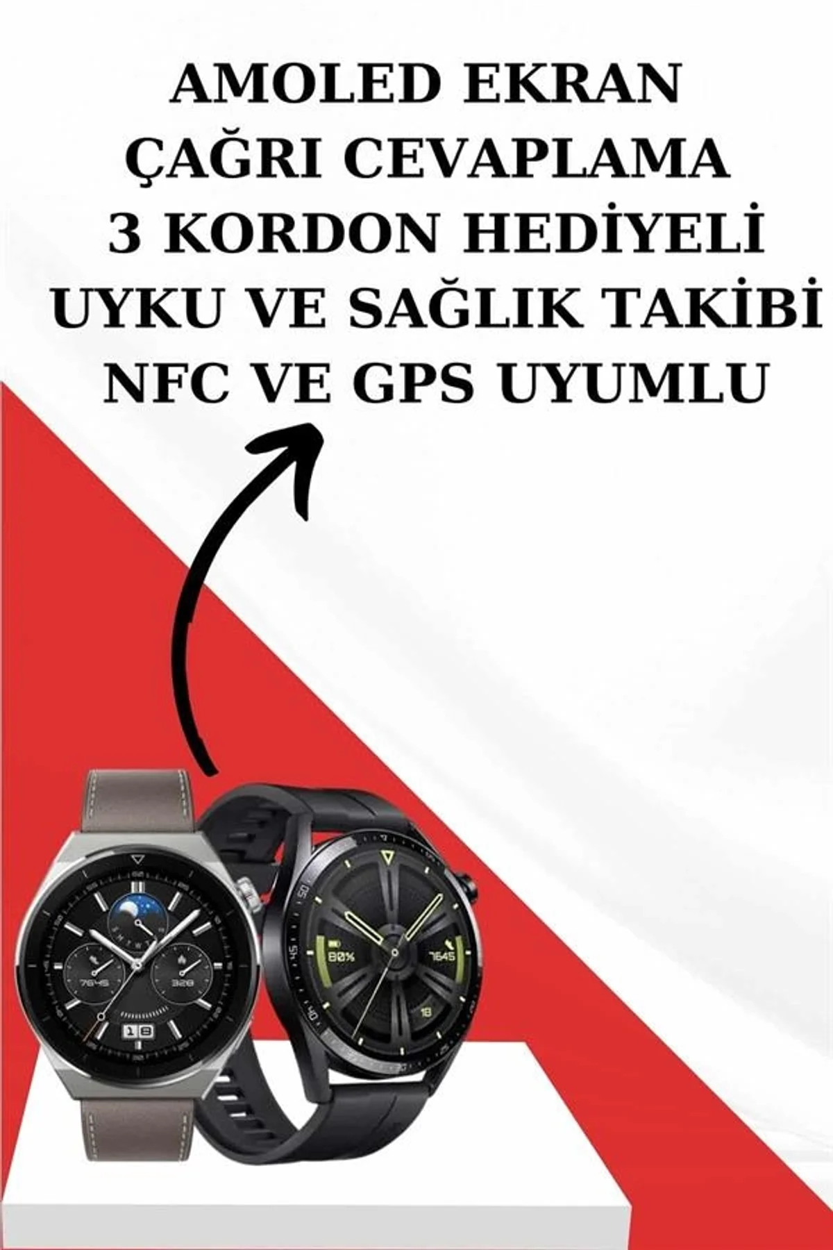 Kablosuz Bluetooth Kulaklık Ve Kordon Hediyeli Akıllı Saat Nabız Ölçer Uzun Pil Ömrü - Just Cheap Store Görsel 3