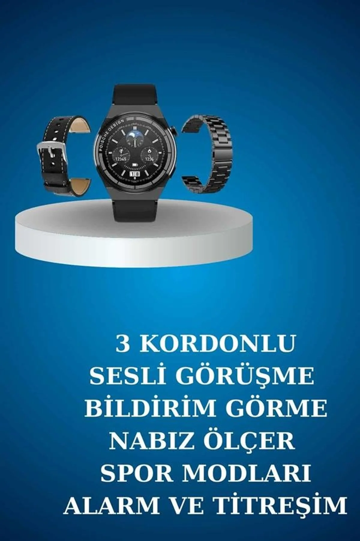 Alarm Ve Titreşim Özellikli Akıllı Saat Ve Mikrofonlu Kablolu Bluetooth Kulaklık 60 Saat - Just Cheap Store Görsel 3