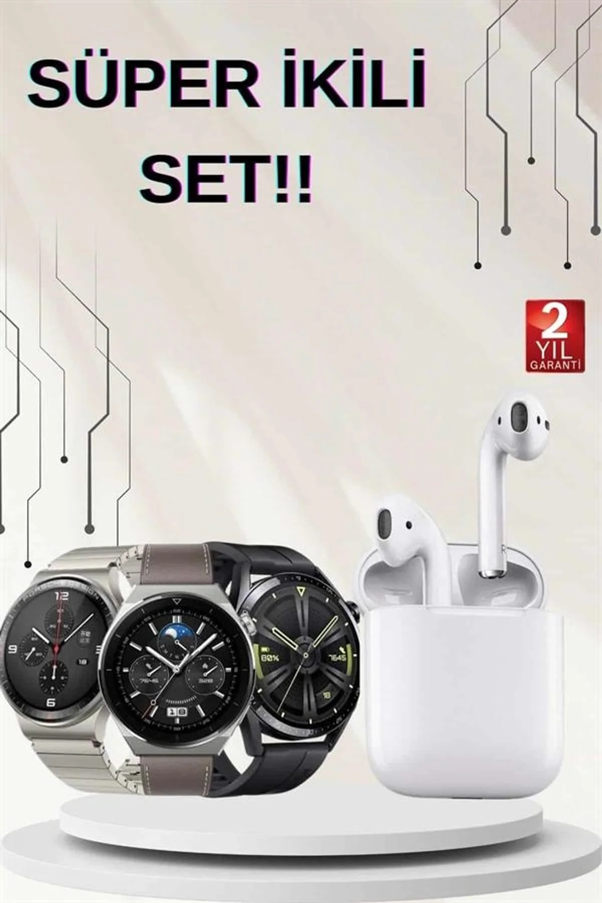Akıllı Saat Ve Kulaklık Seti Dokunmatik Ekran 5.0 Bluetooth Bağlantılı Sesli Görüşme - Just Cheap Store Görsel 2