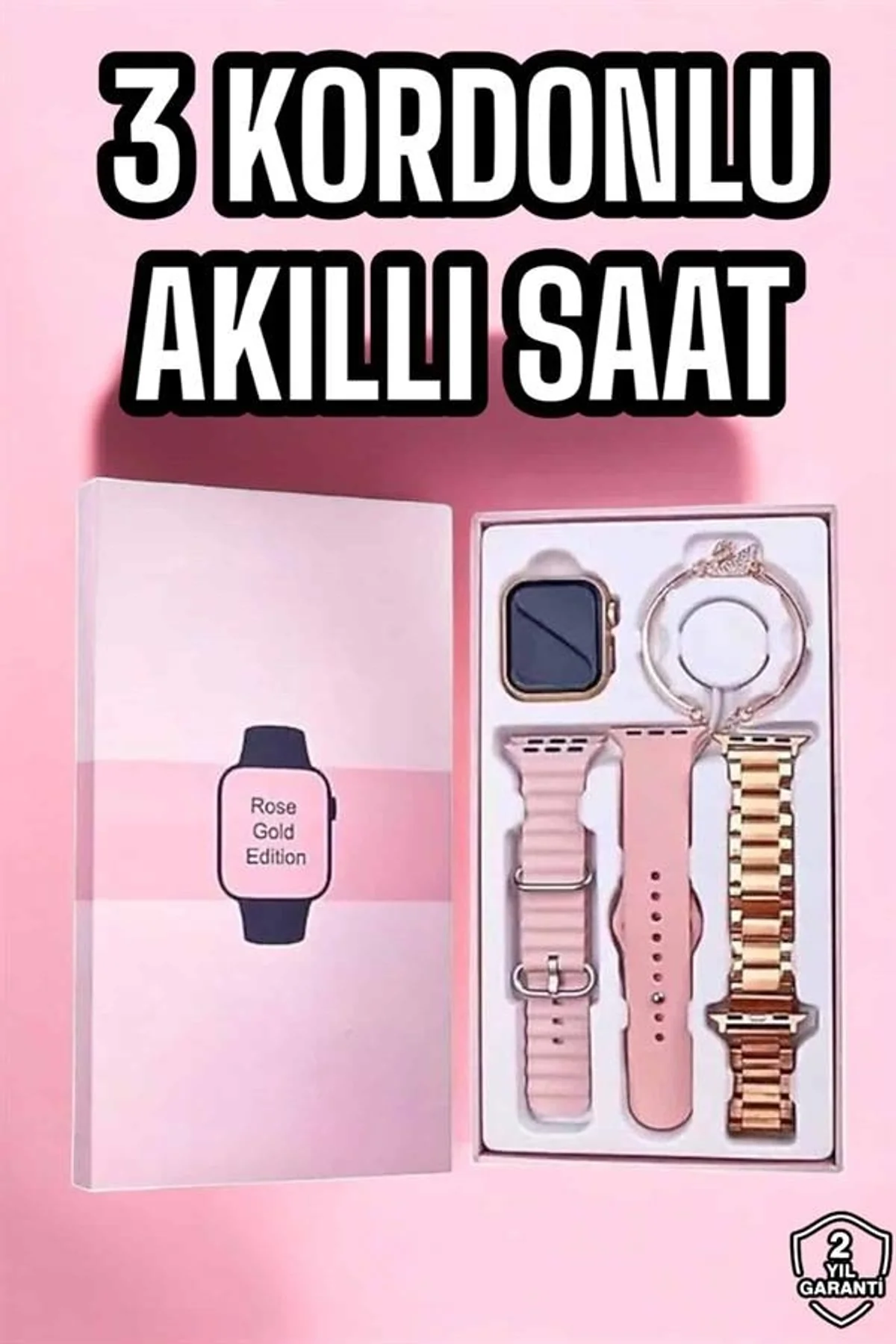 Akıllı Saat Amoled Ekran 3 Kordonlu Aksesuar Hediyeli Sesli Görüşme - Just Cheap Store Görsel 2