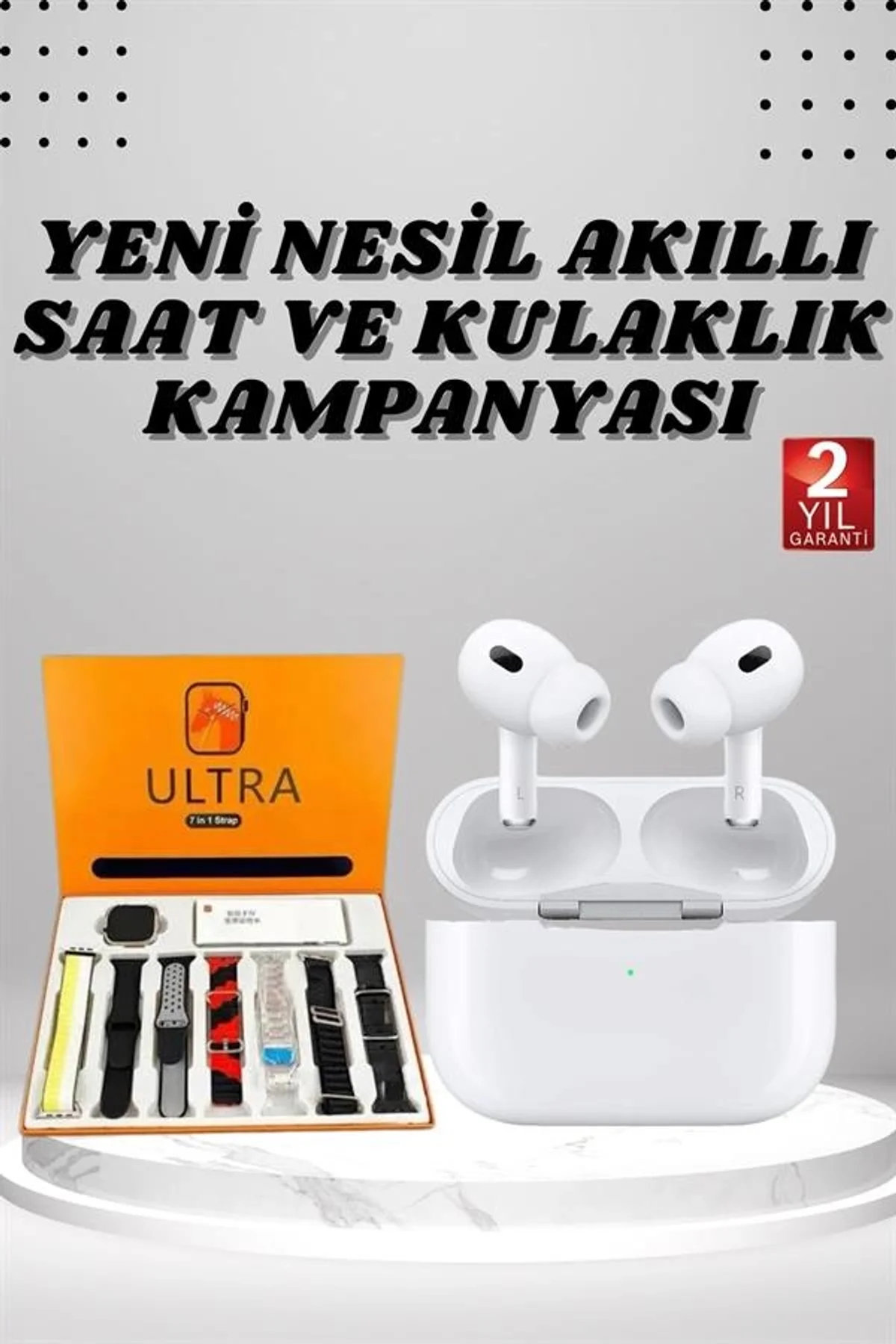 7 Kordonlu Akıllı Saat Ve Yeni Nesil Kulaklık Dokunmatik Ekran Android Ve İos Uyumlu - Just Cheap Store Görsel 2