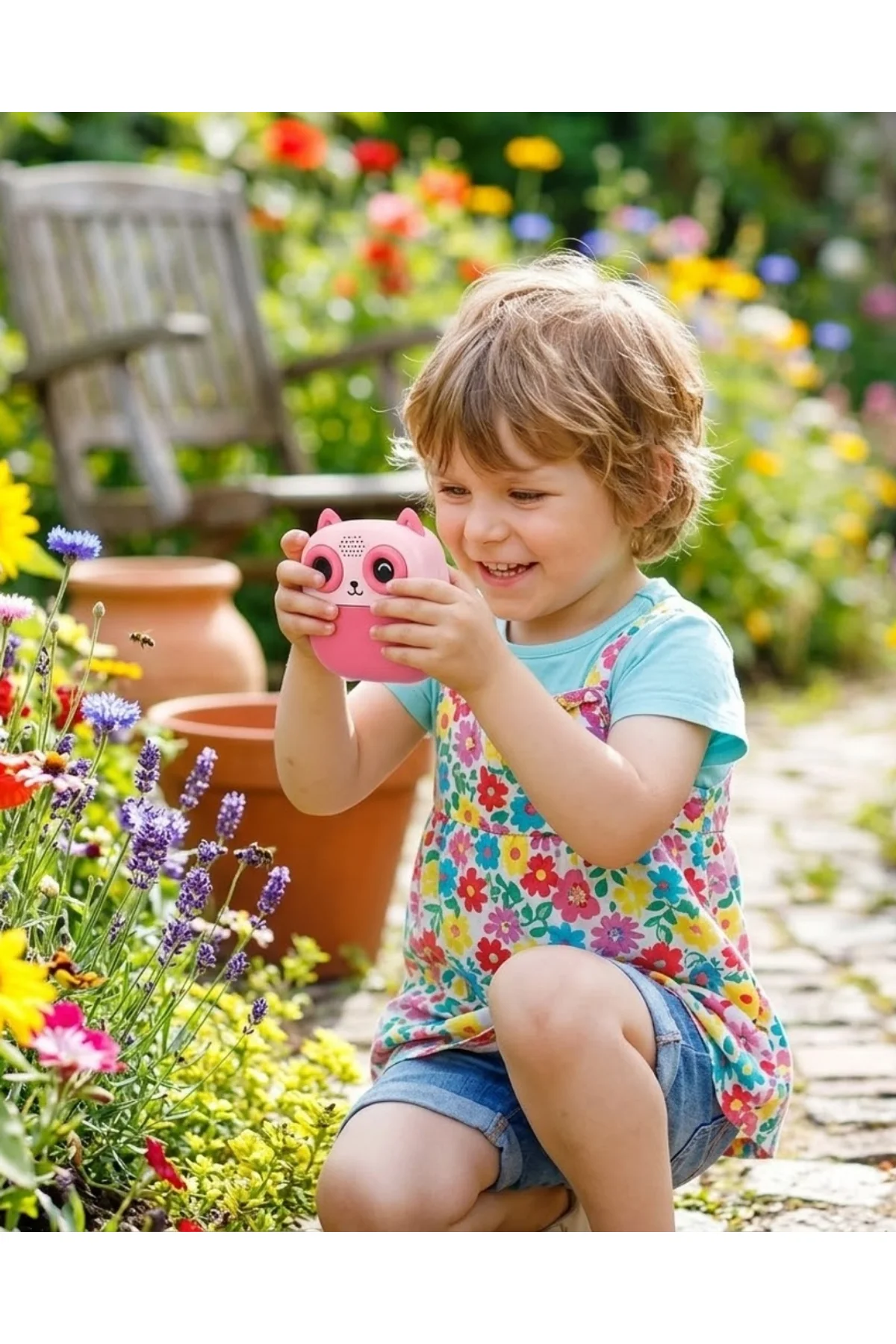 Çocuklar İçin Baskılı Mini Kamera 6 Kalem 5 Kağıt Rulosu Hediyeli Eğlenceli Fotoğraf Makinesi