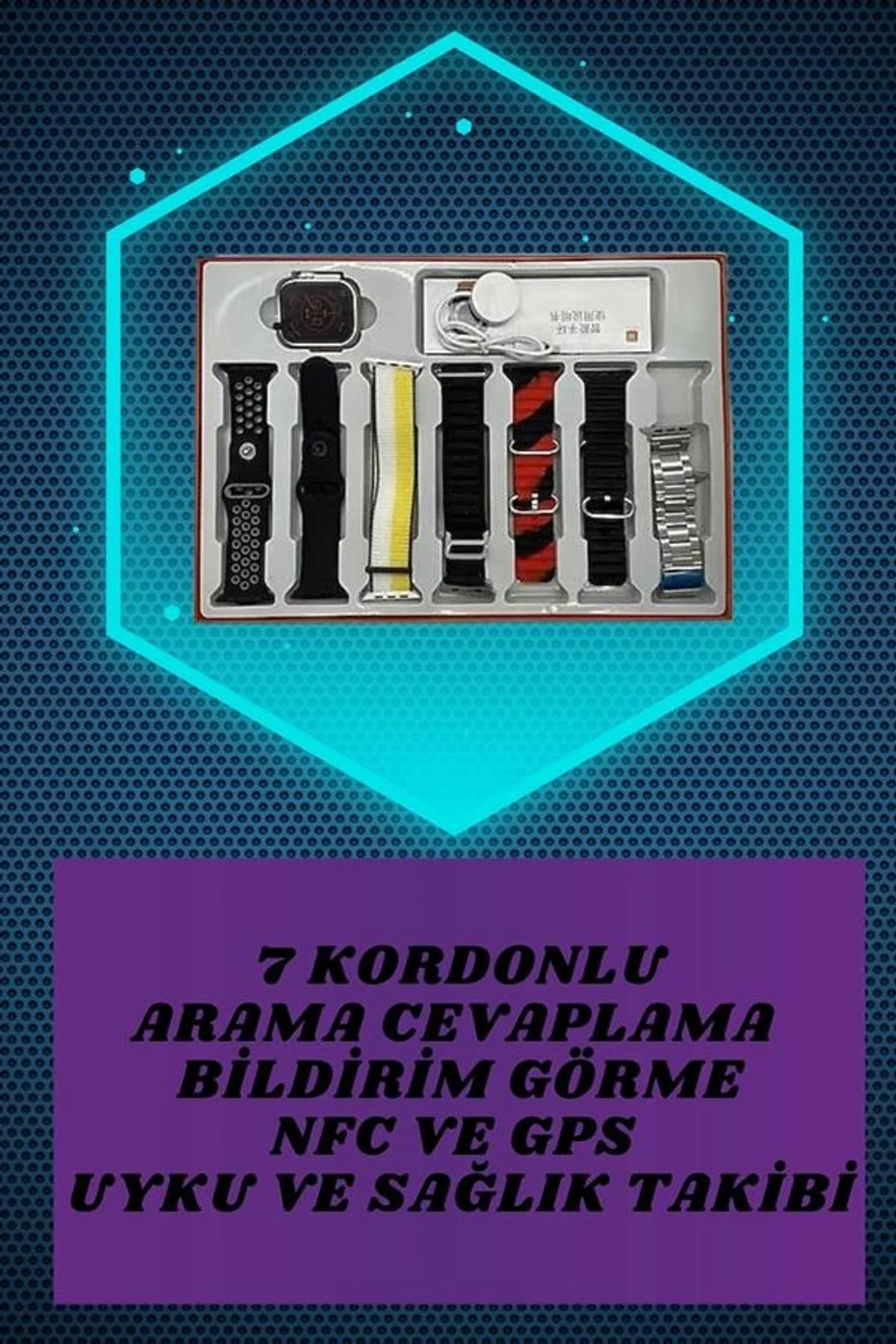 7 Kordonlu Akıllı Saat Ve 2.nesil Kulaklık Yüksek Ses Kaliteli Uzun Pil Ömrü - Just Cheap Store Görsel 3