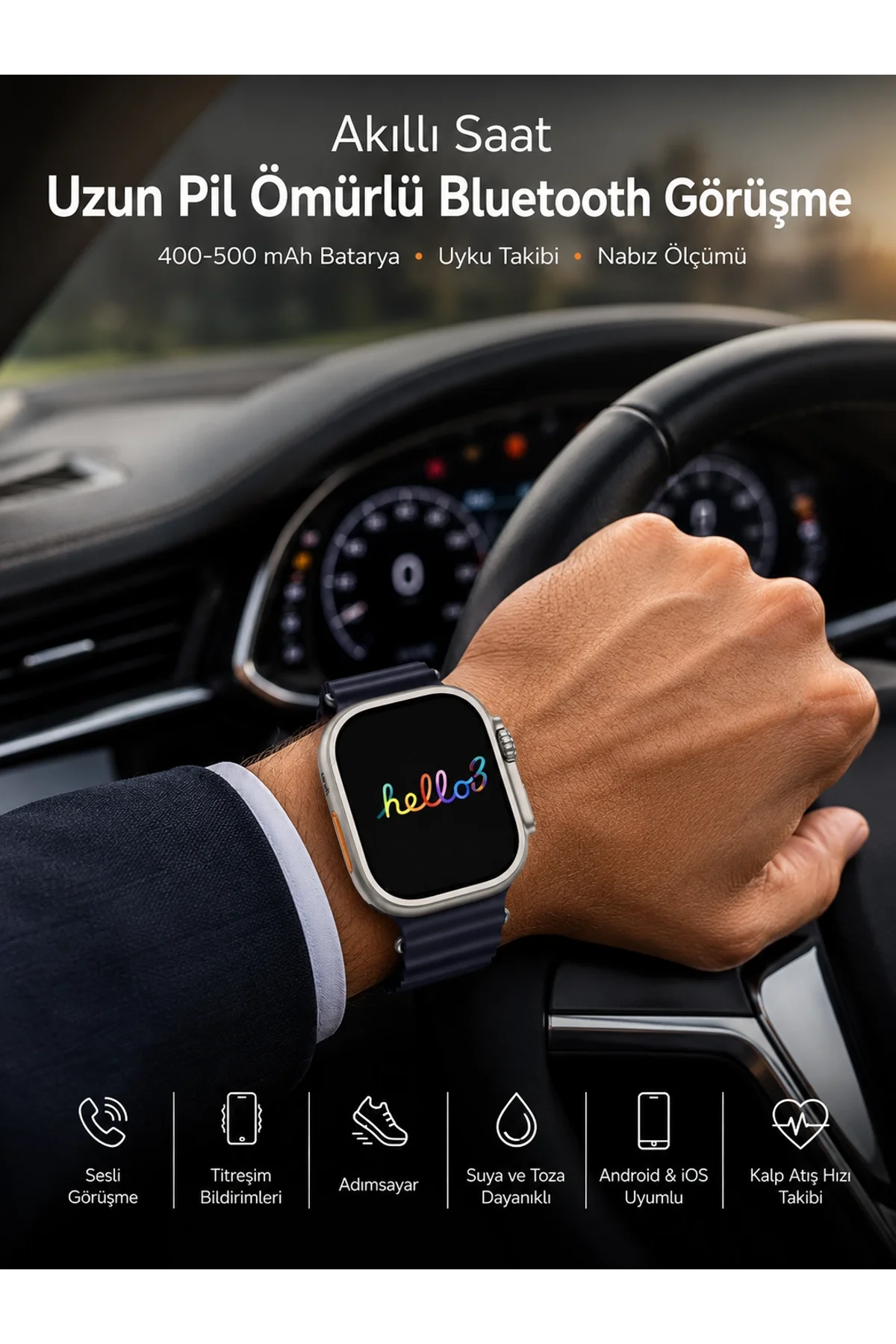 Akıllı Saat Yeni Nesil Bluetooth Bağlantılı Uyku Sağlık Takibi Gps Ve Nfc Uyumlu