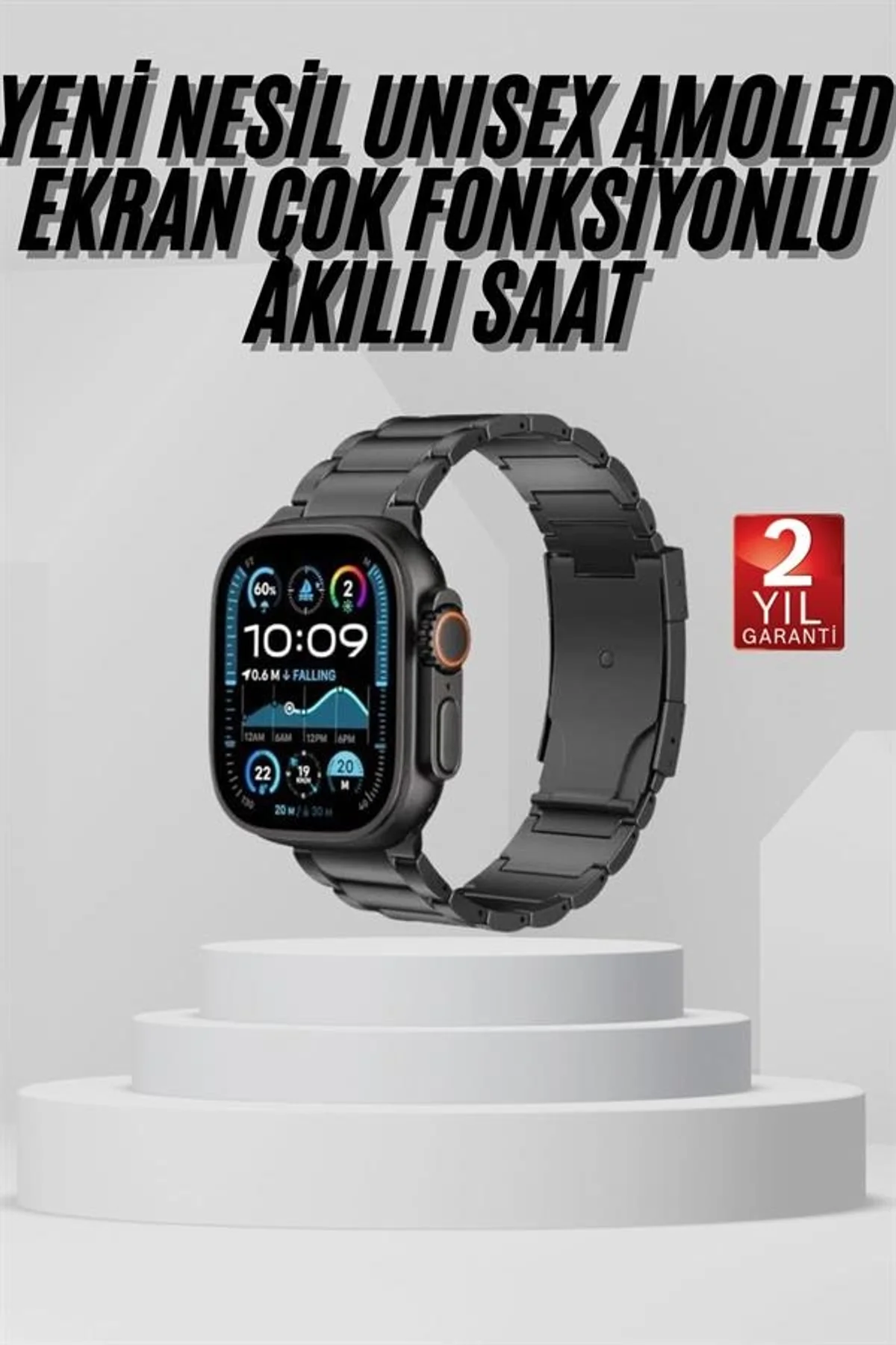 Akıllı Saat Arama Konuşma Gps Ve Nfc Özelliği 3 Kordonlu Amoled Ekran - Just Cheap Store Görsel 2
