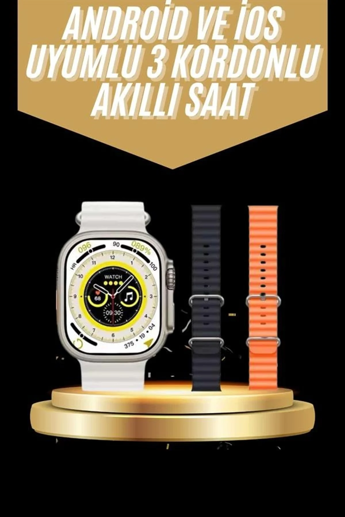 Yeni Nesil 3 Kordonlu Kol Saati 49 Mm Amoled Ekran Akıllı Saat - Just Cheap Store Görsel 2