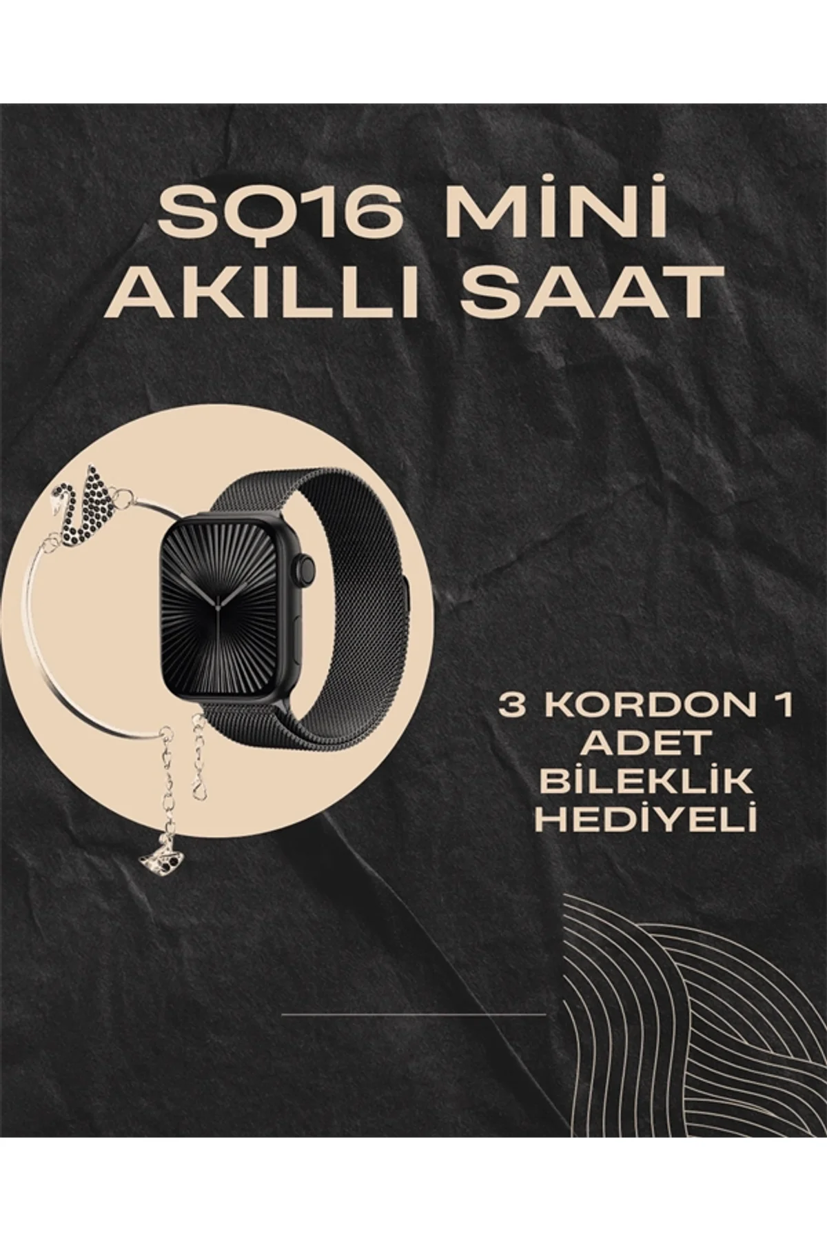 SQ-16 Mini Series 10 Akıllı Saat | Şık Ve Hafif Tasarım, 3 Kordon Seçeneği - Just Cheap Store Görsel 2