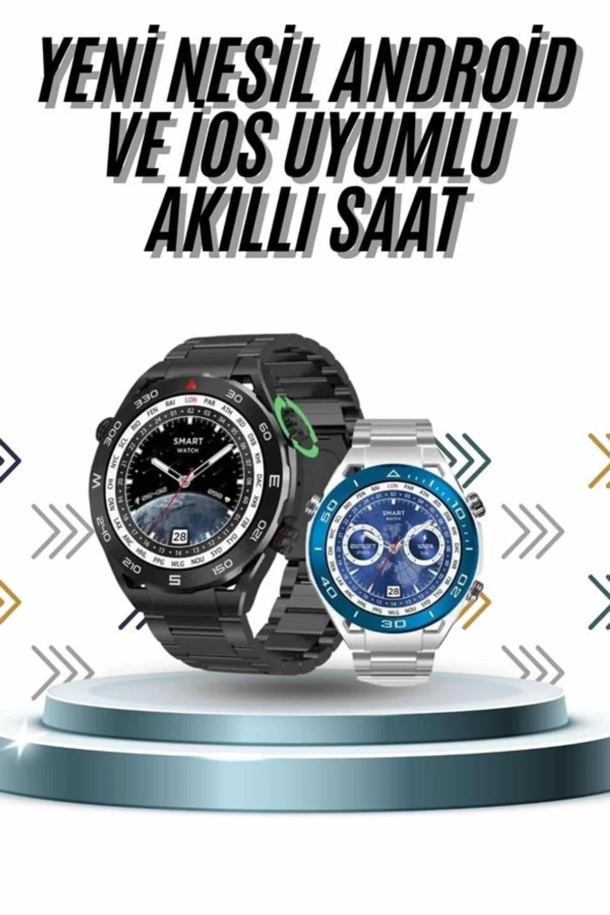 Akıllı Saat 1.62 İnç Ultimate Nabız Sensörlü Sesli Görüşme Yapabilen Yeni Nesil - Just Cheap Store Görsel 2