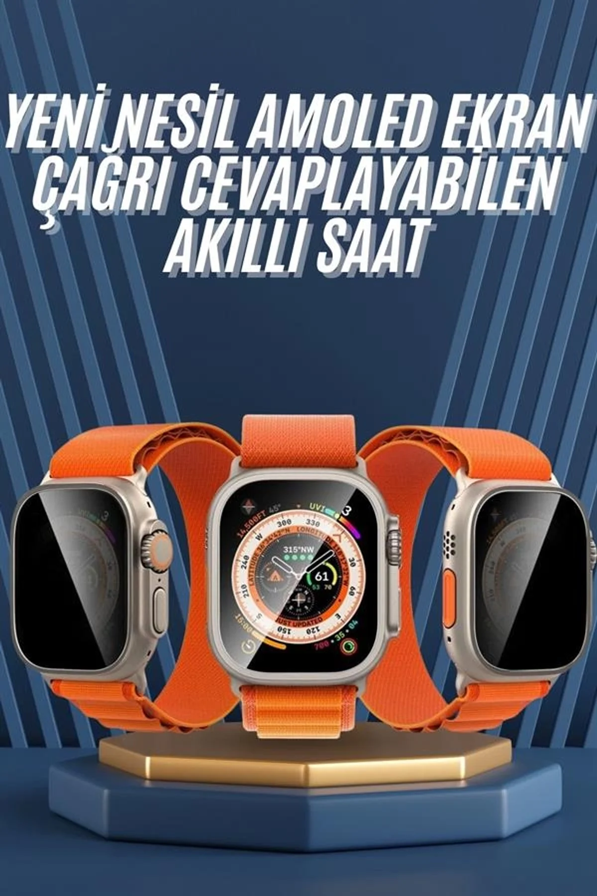 Ultra Max Kordon Kilitli Akıllı Saat Amoled Ekran Titreşimli Çağrı Cevaplayabilen - Just Cheap Store Görsel 2