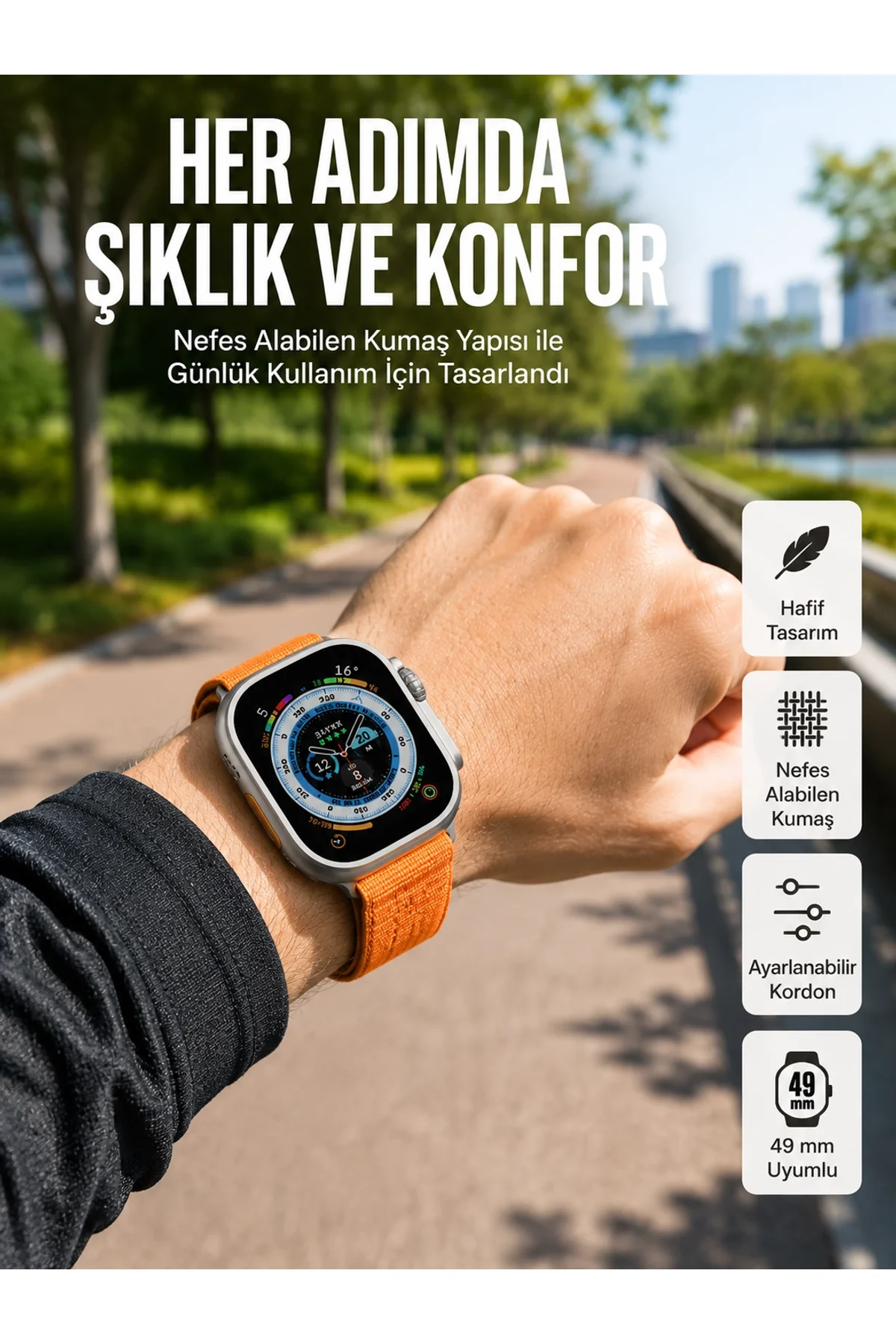 Akıllı Saat Amoled Ekran Bluetooth Bağlantılı Özel Tasarım Unısex