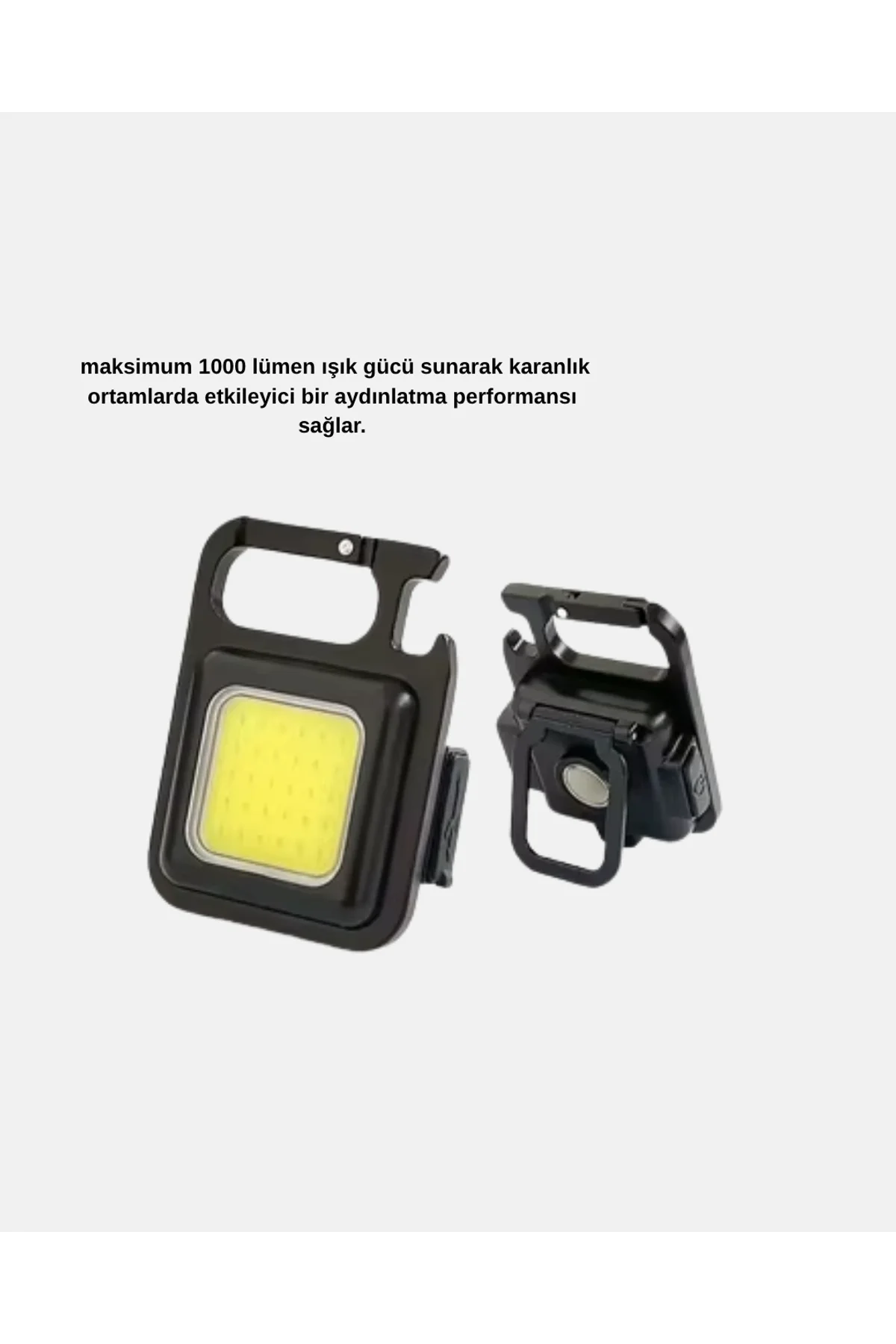 Led Mini Anahtarlık Fener – 1000 Lümen Güçlü Işık Ve Usb Type-c Şarjlı - Just Cheap Store Görsel 4