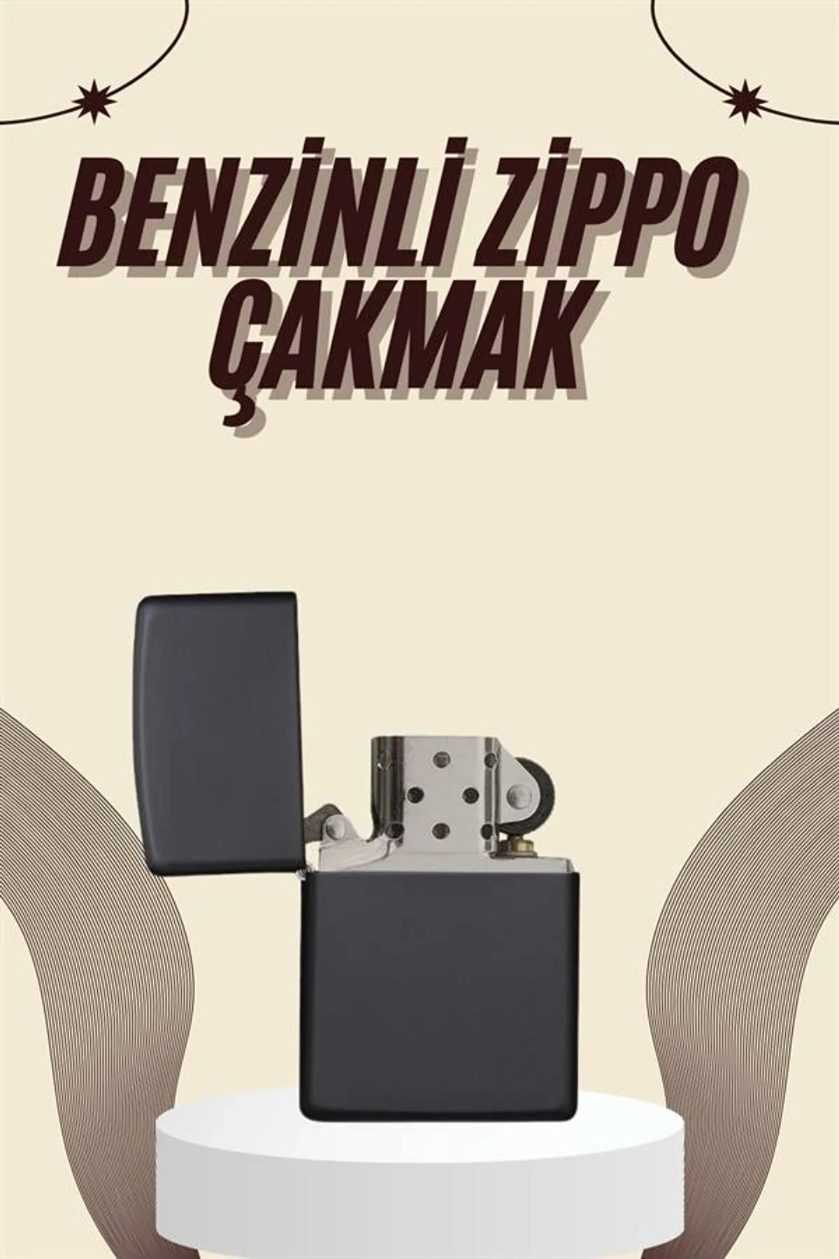 Çakmak Parlak Siyah Benzinli Çakmak Cep Boy Doldurulabilir - Just Cheap Store Görsel 2