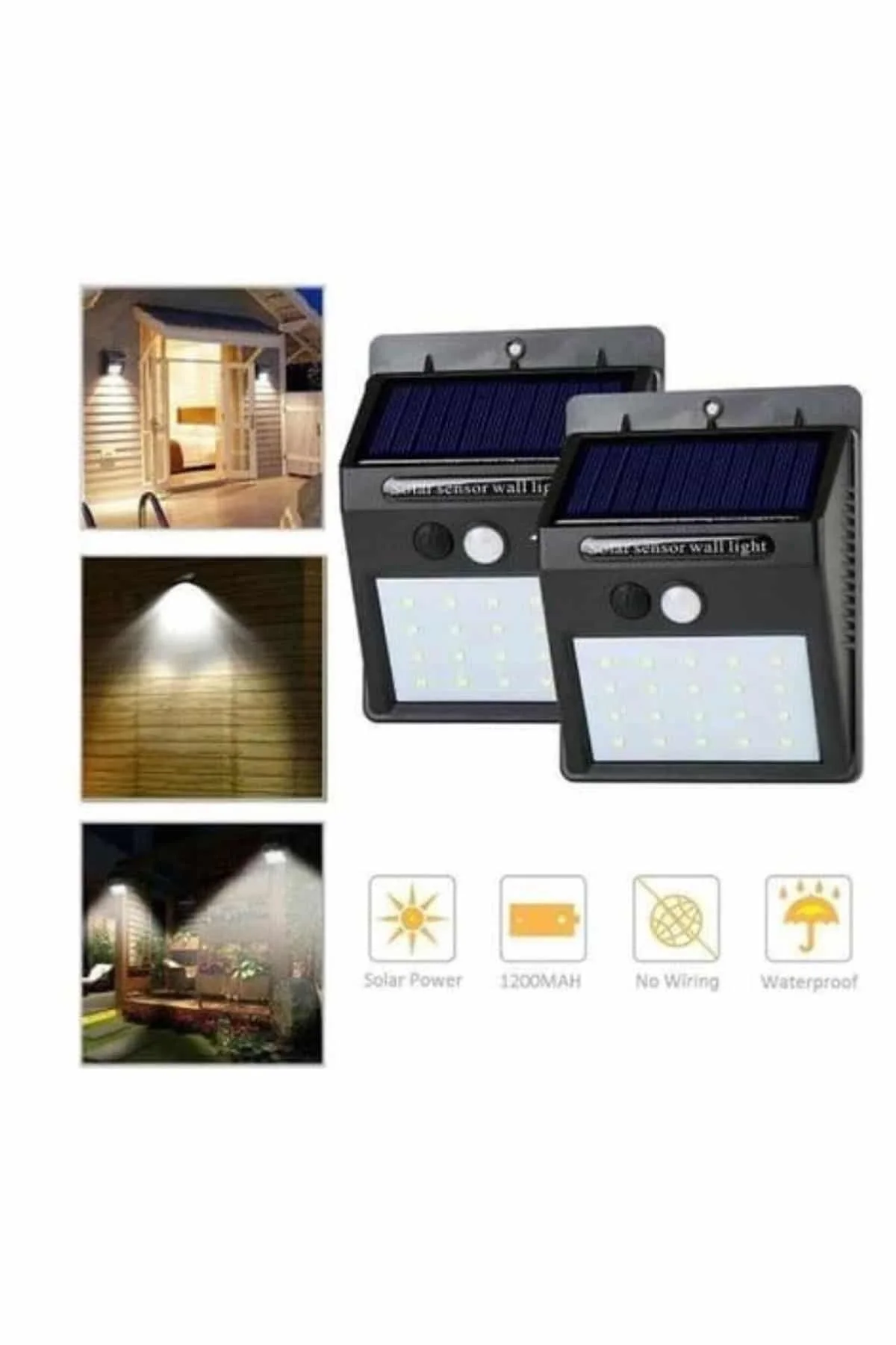 Solar Sensörlü Duvar Lambası Bahçe Lamba 20 Led Işık - Just Cheap Store Görsel 3