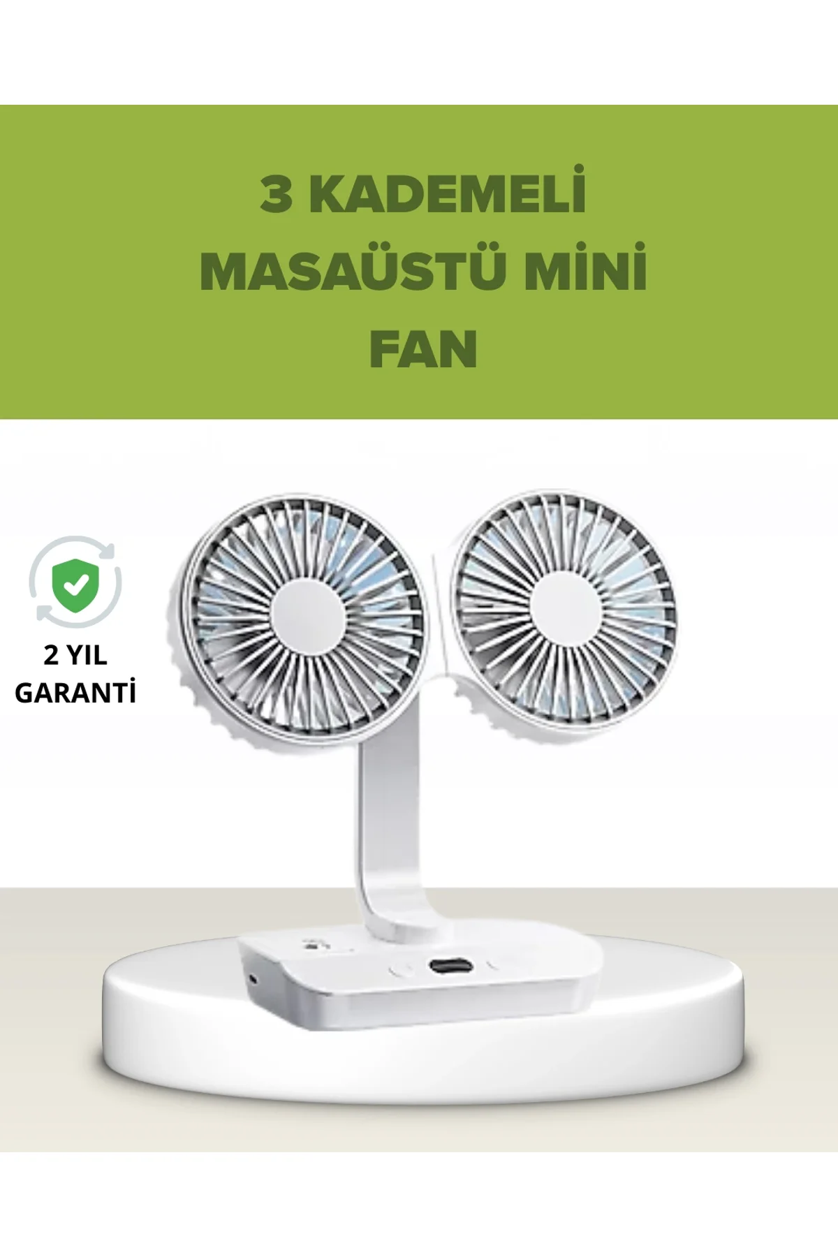Çift Kafalı Masaüstü Ve Duvar Tipi Sessiz Usb Şarjlı Fan