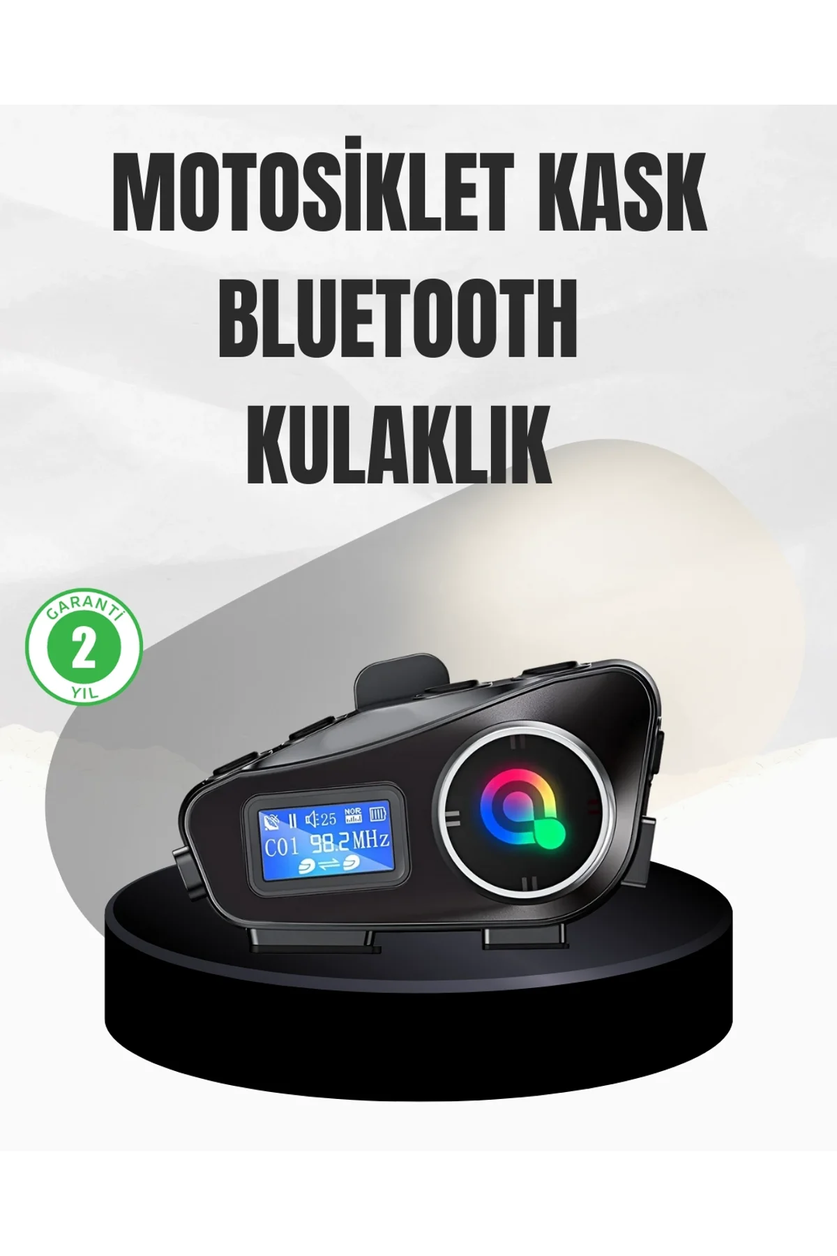 Lcd Ekranlı Bluetooth Kask Kulaklığı Fm Radyo Ve Sd Kart Girişli