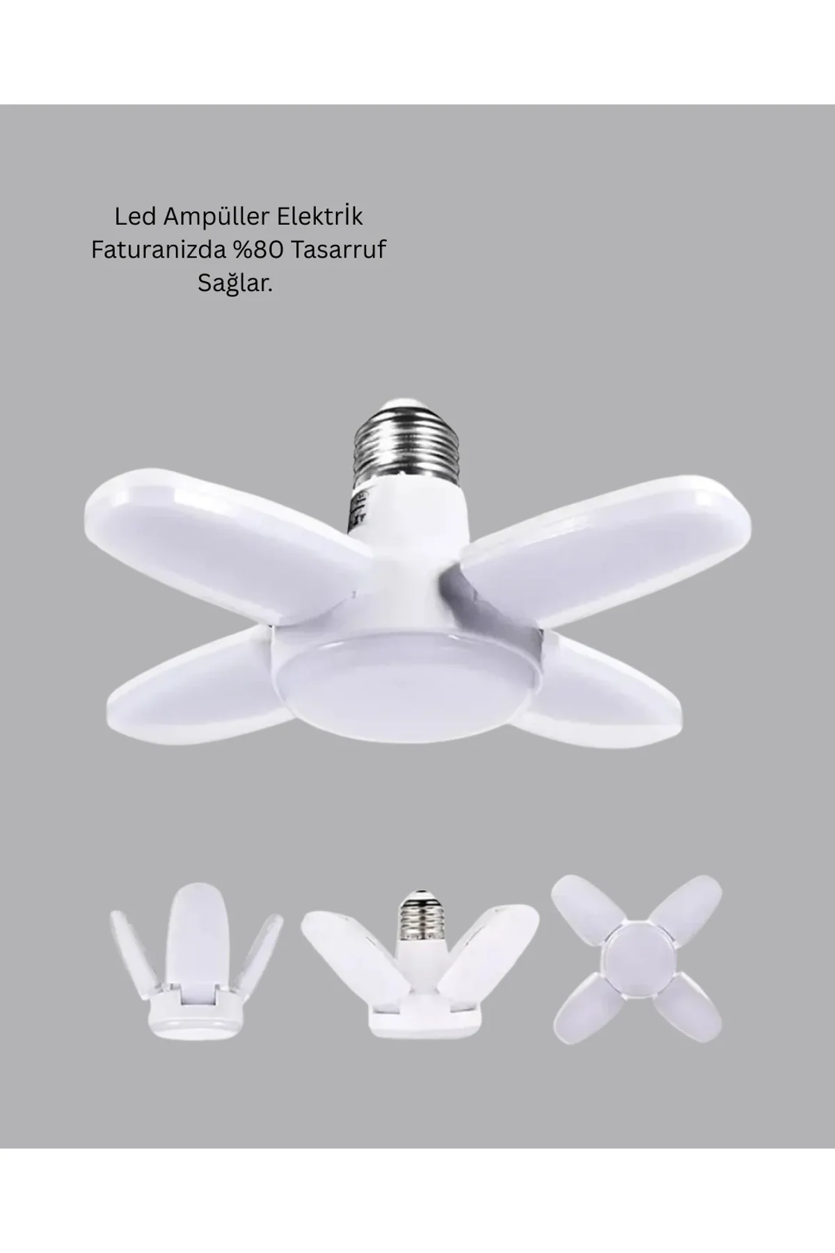 Enerji Tasarruflu Led Ampül 60 Watt 4 Kollu Beyaz Işık Yeni Nesil - Just Cheap Store Görsel 5