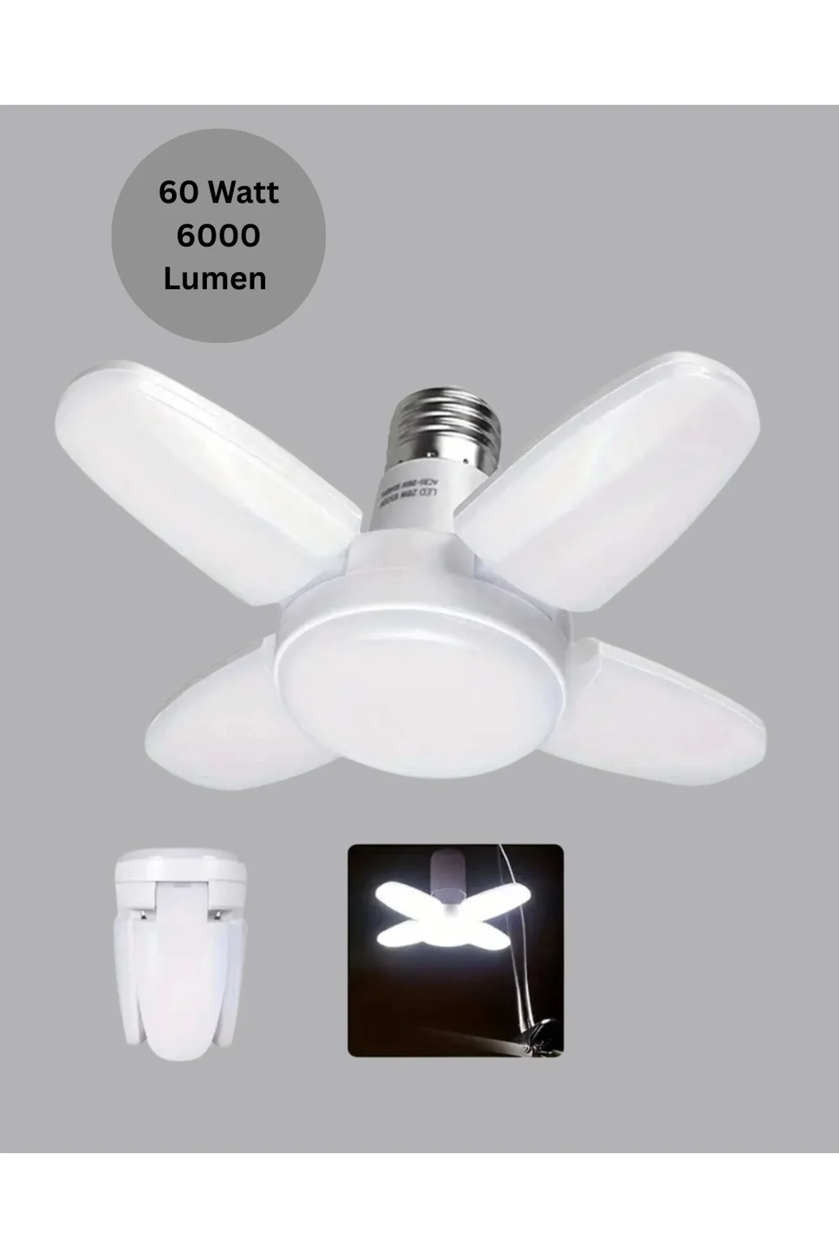 Enerji Tasarruflu Led Ampül 60 Watt 4 Kollu Beyaz Işık Yeni Nesil - Just Cheap Store Görsel 3