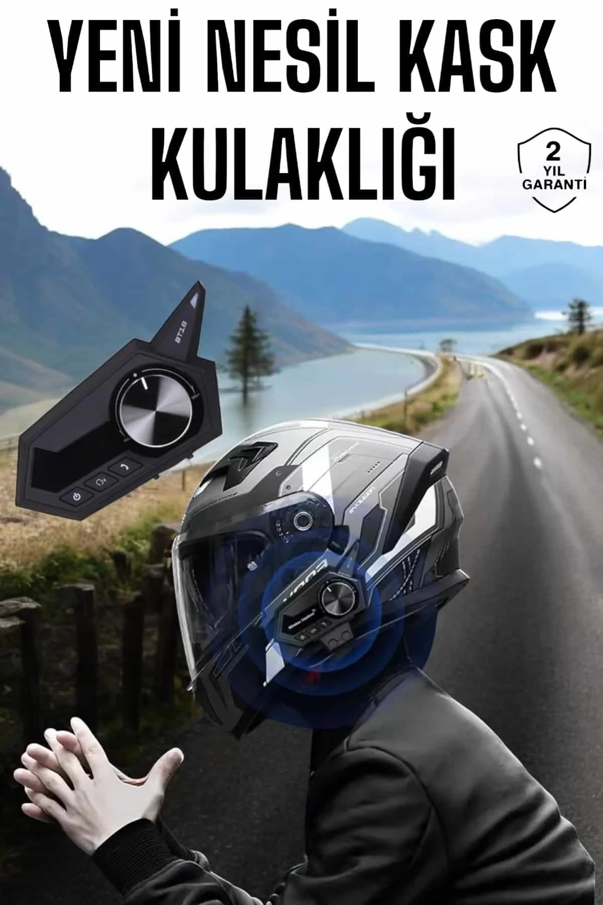 Intercom Kask Kulaklığı Anc Özelliği Yüksek Ses Kaliteli Bluetooth Kulaklık