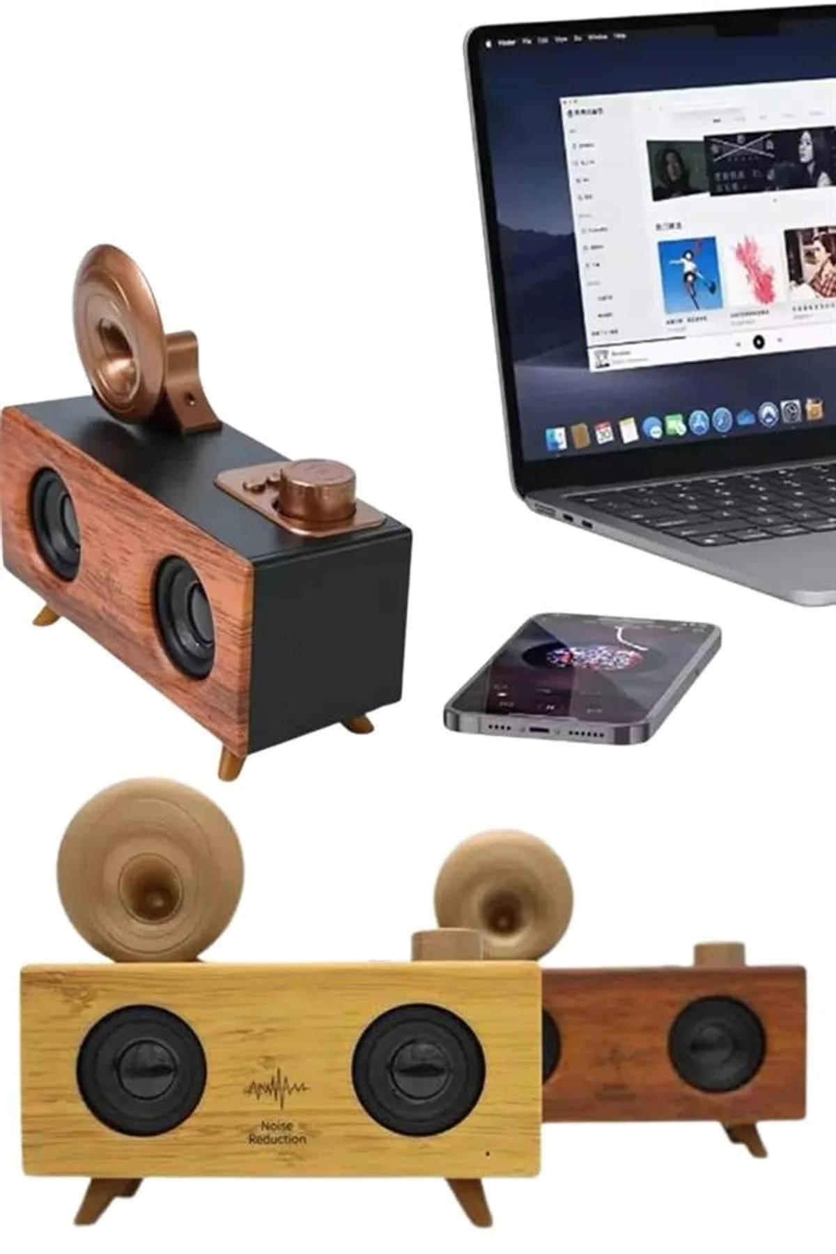 Gramafon Nostaljik Radyo Yüksek Ses Kalitesi Usb Tf Kart Aux - Just Cheap Store Görsel 4