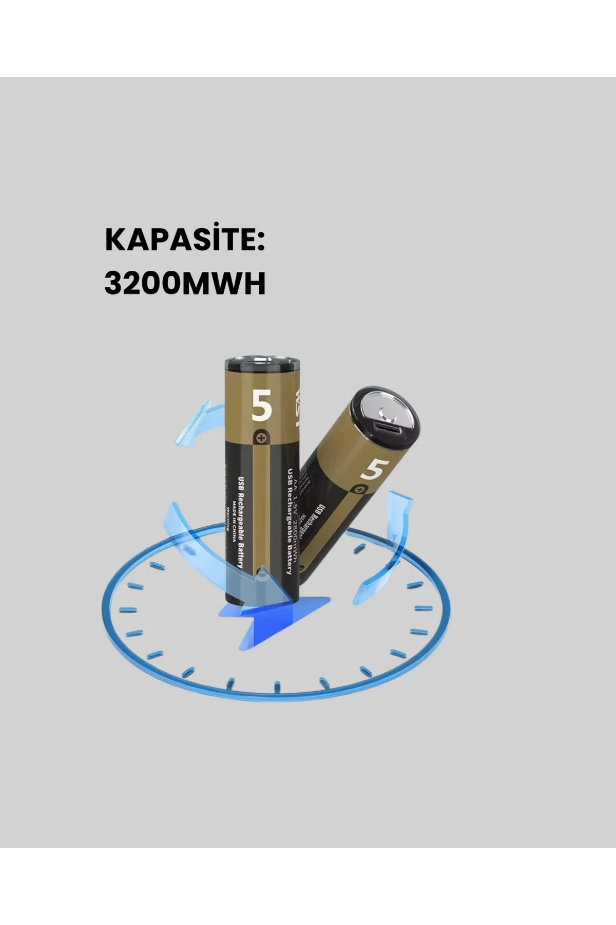 Tekrar Şarj Edilebilir Aa Usb Type-c Pil | 1000+ Döngü | 1.5v Sabit Voltaj - Just Cheap Store Görsel 4
