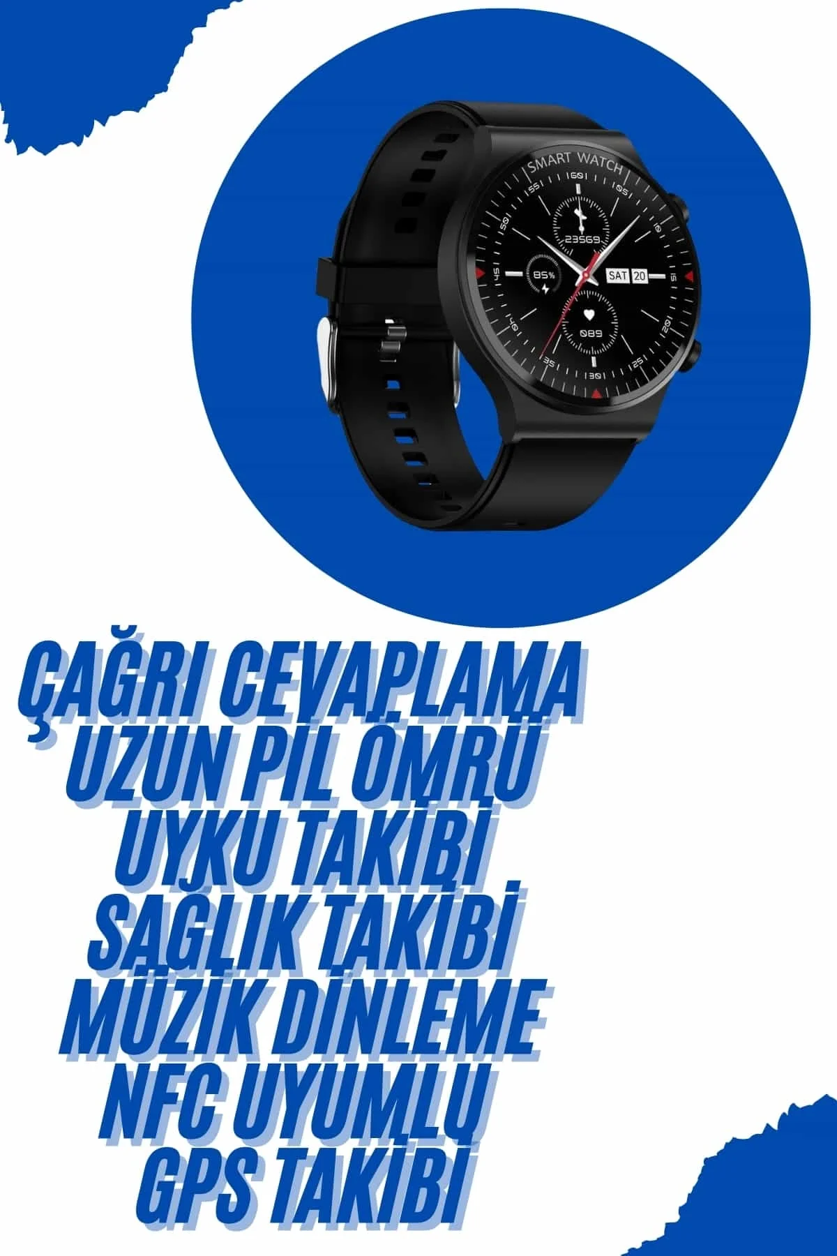Akıllı Saat Yeni Nesil Üç Kordonlu Nabız Ölçer Çağrı Cevaplama Yeni Nesil - Just Cheap Store Görsel 2