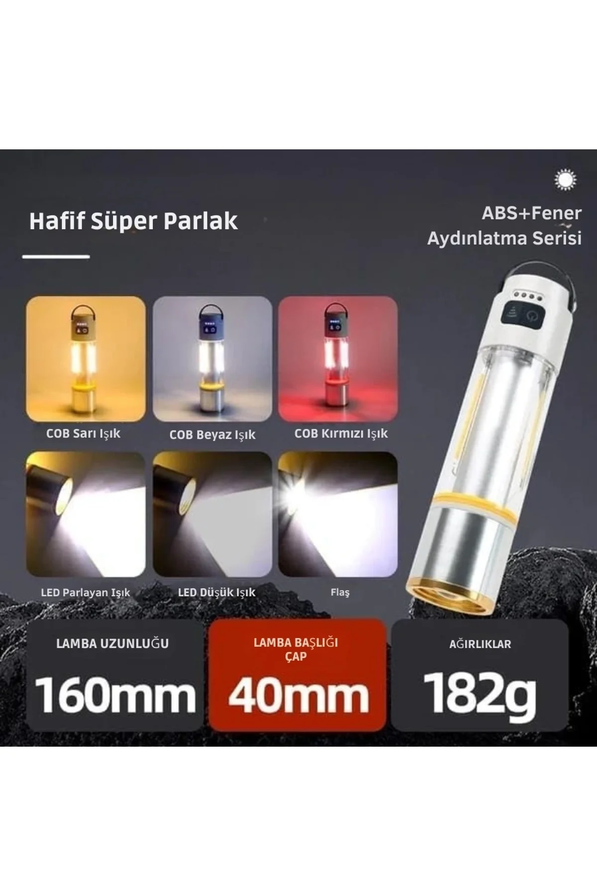 Gold Police Gp-222 Çok Fonksiyonlu Kamp Lambası 1000 Lümen - Just Cheap Store Görsel 2