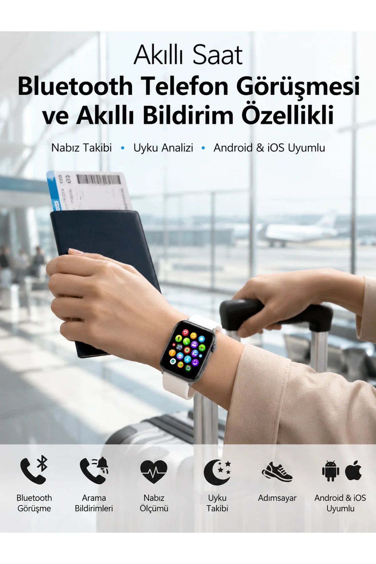 Dokunmatik Ekranı, Bluetooth Görüşme Desteği Ve Akıllı Bildirim Özellikleriyle Teknolojiyi Bileğiniz