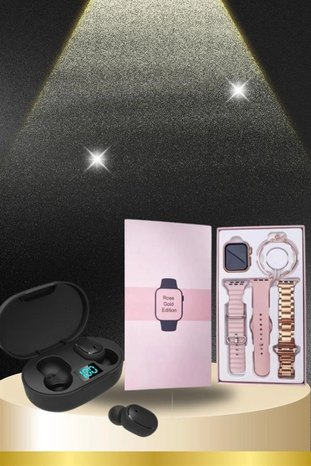 Nabız Ölçer Hediye Bileklikli Akıllı Saat Ve Dijital Göstergeli Bluetooth Kulaklık Çoklu Şarj Girişi - Just Cheap Store Görsel 4