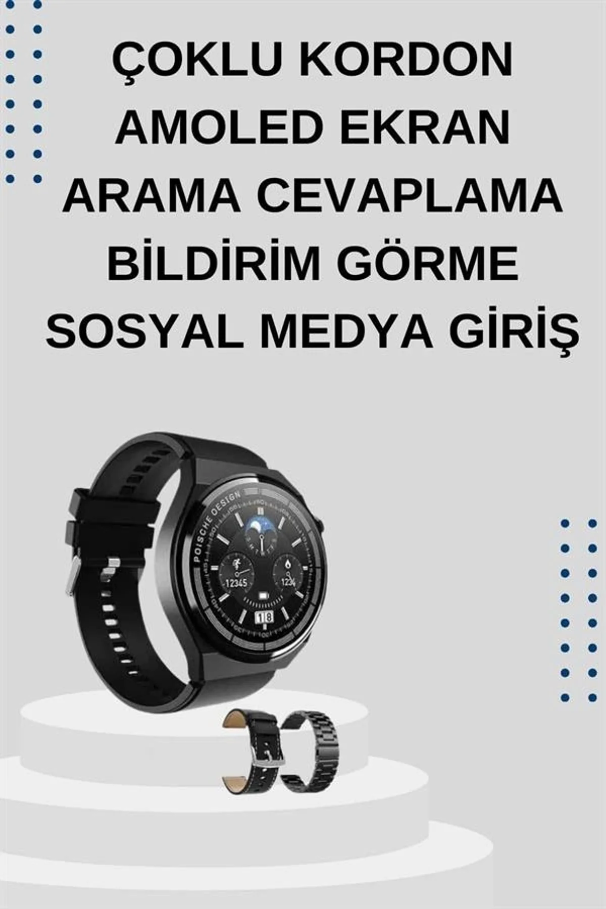 Yeni Nesil Sesli Görüşme Akıllı Saat Ve Powerbank Çoklu Şarj Girişli Bluetooth Kulaklık Nabız Ölçer - Just Cheap Store Görsel 4