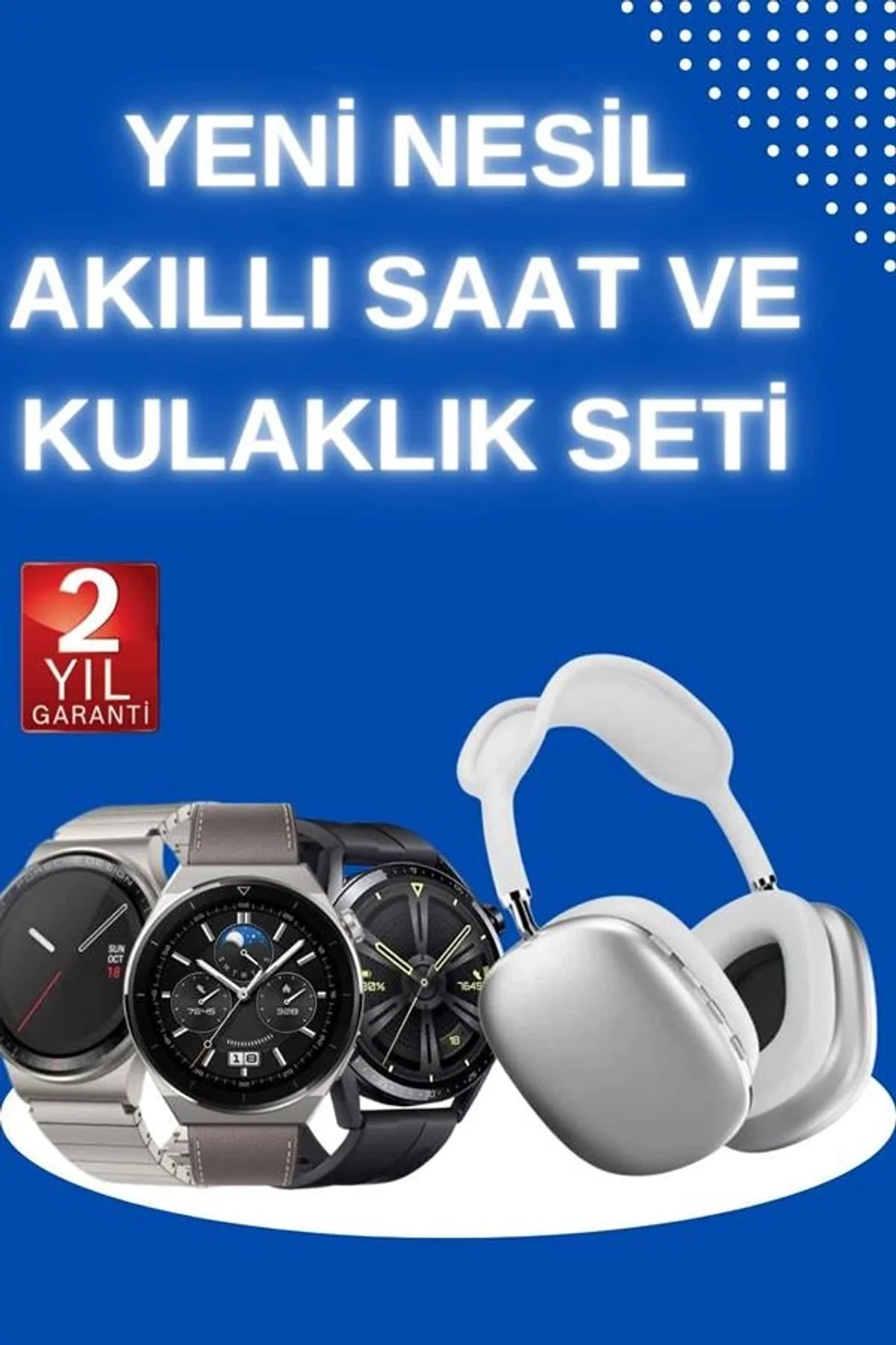 Yeni Nesil Sesli Görüşme Akıllı Saat Ve Powerbank Çoklu Şarj Girişli Bluetooth Kulaklık Nabız Ölçer - Just Cheap Store Görsel 2
