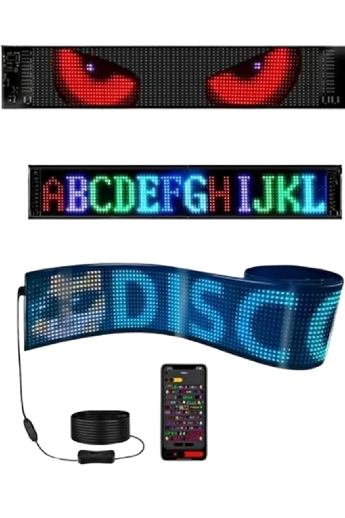 60 Cm Led Matrix Panel 16x96 Piksel Bluetooth Kontrollü Rgb Kayan Yazı Ekranı - Just Cheap Store Görsel 3