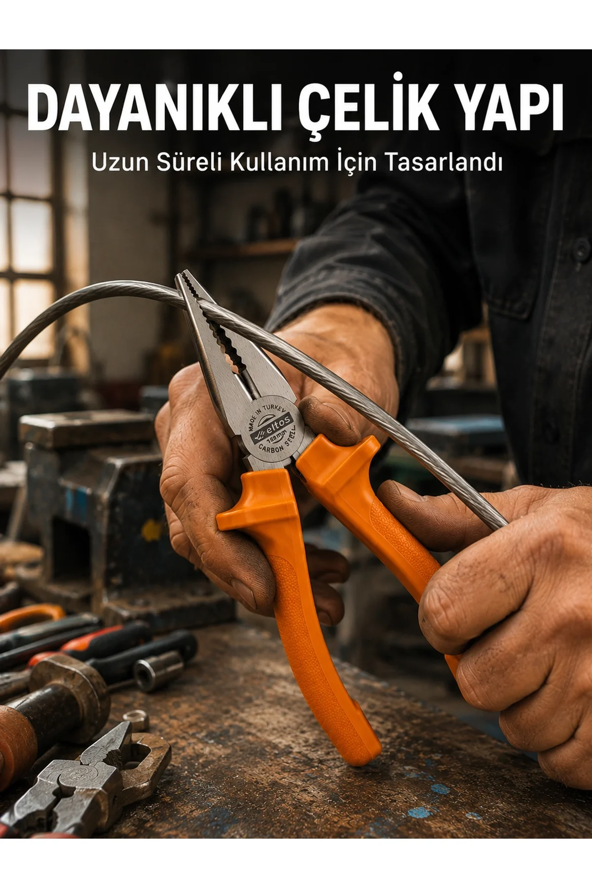 Dövme Çelik Pense Ergonomik Kaymaz Saplı El Aleti