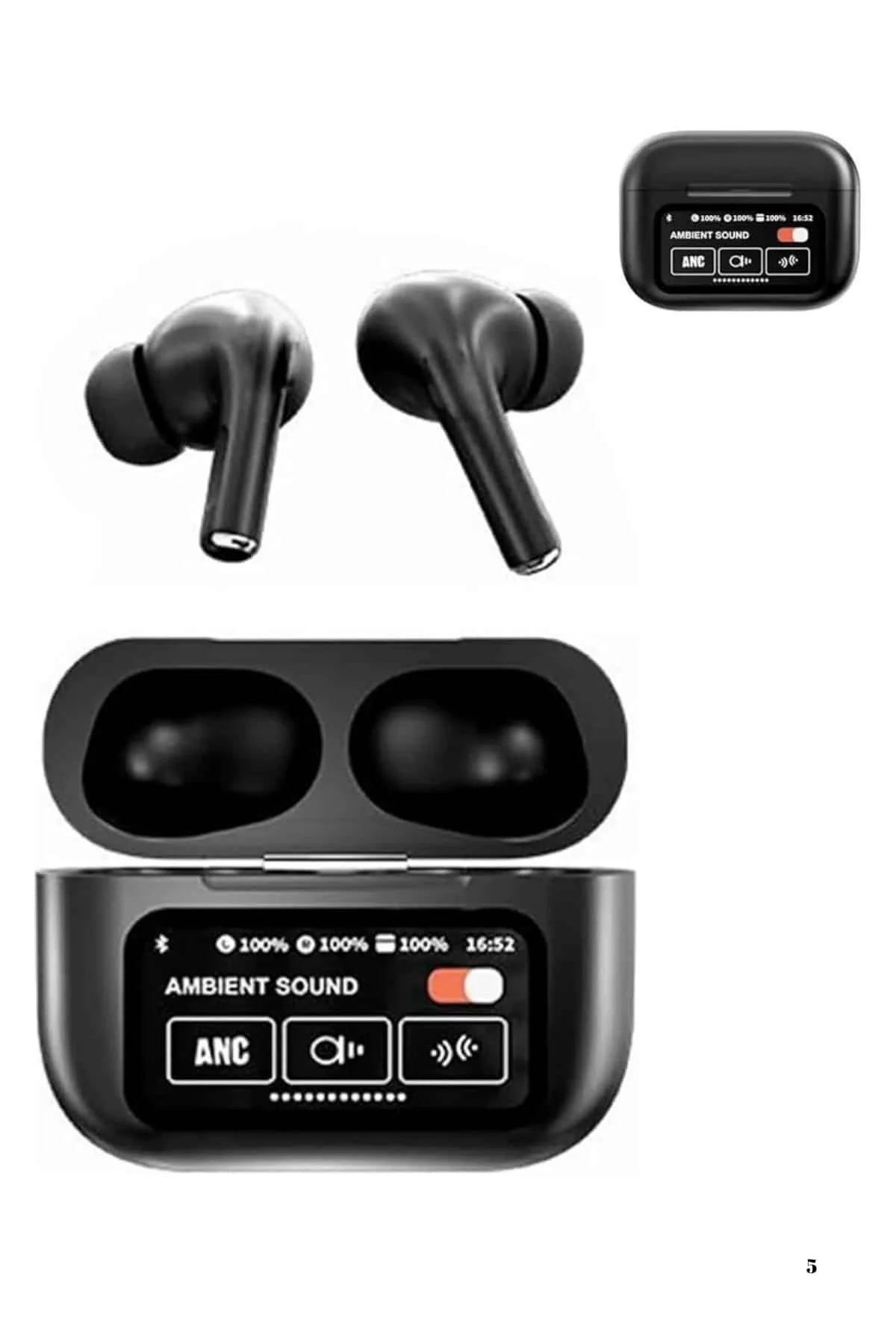 Yeni Nesil Anc Özellikli Çağrı Cevaplayan Dokunmatik Ekranlı Bluetooth Kulaklık Siyah Yeni Nesil - Just Cheap Store Görsel 5