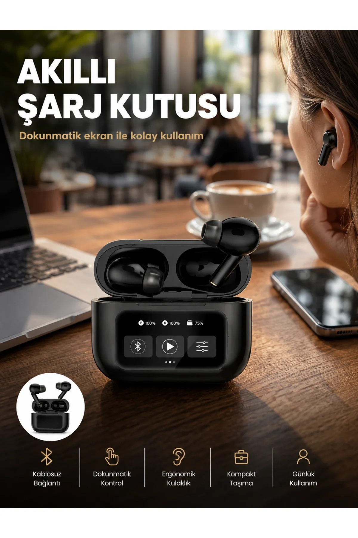 Kablosuz Bluetooth Kulaklık Pro Yeni Nesil Dokunmatik Kontrol Yeni Nesil