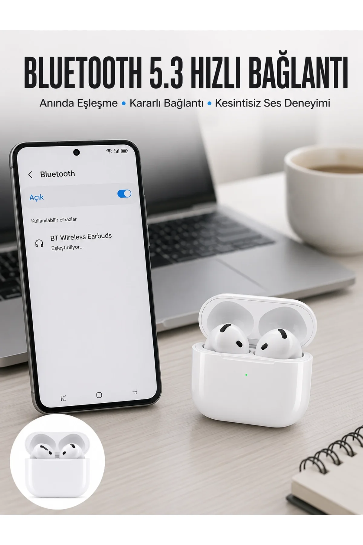 Kablosuz Bluetooth Kulaklık Tws Anc Özelliği Yüksek Ses Kaliteli Yeni Nesil
