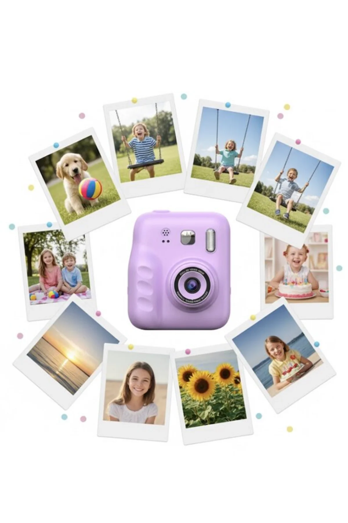 Eğitici Çocuk Kamerası Anında Fotoğraf Baskı 4 Rulo Kağıt Ve 5 Kalem Hediyeli - Just Cheap Store Görsel 4