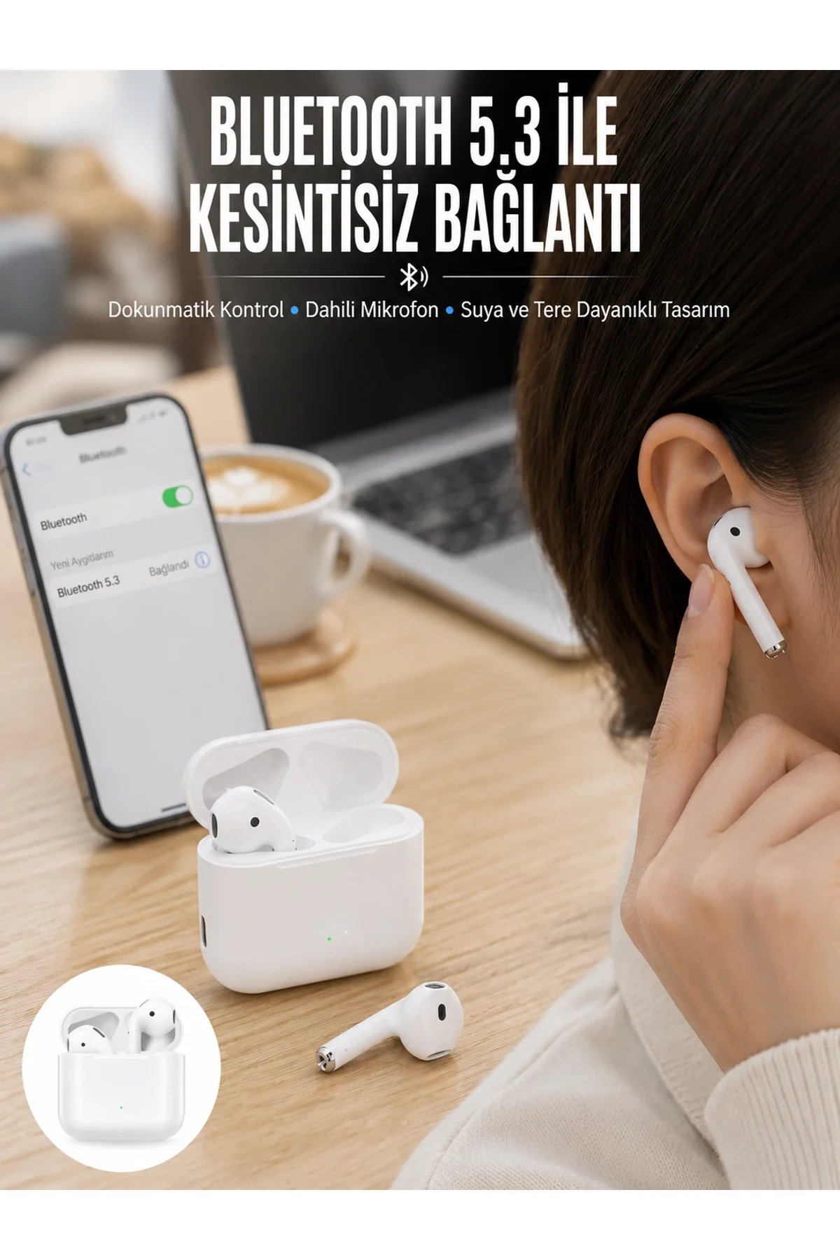2.nesil Yeni Model Tws Bluetooth Kulaklık Dokunmatik Kontrol Yüksek Ses Kaliteli Yeni Nesil