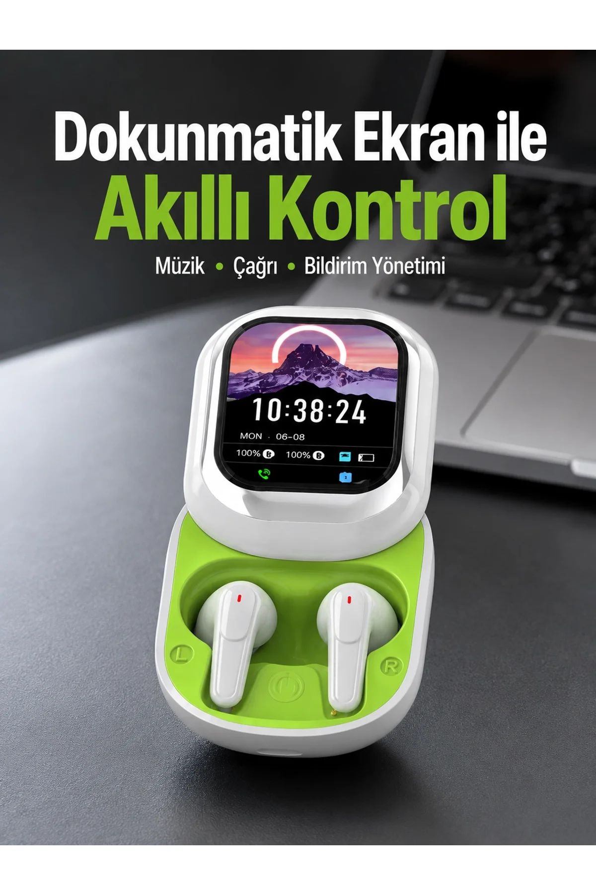Dokunmatik Ekranlı Aktif Gürültü Azaltma Özellikli Kablosuz Kulaklık V5.4