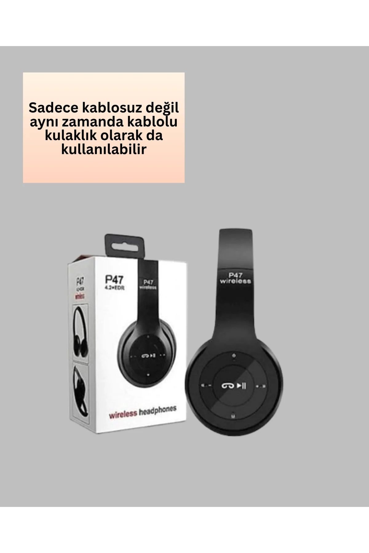 Mikrofonlu Kablosuz Kulaklık | Uzun Pil Ömrü Ve Stereo Ses Performansı Yeni Nesil - Just Cheap Store Görsel 4