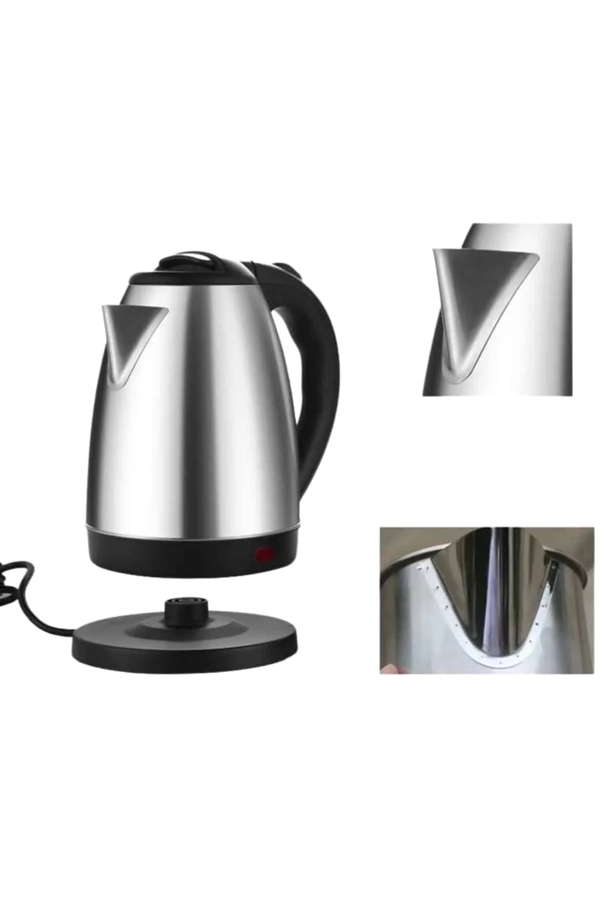 Kettle Su Isıtıcı C F Priz Uyumlu 220 - 240 V Paslanmaz Çelik Kablolu - Just Cheap Store Görsel 3