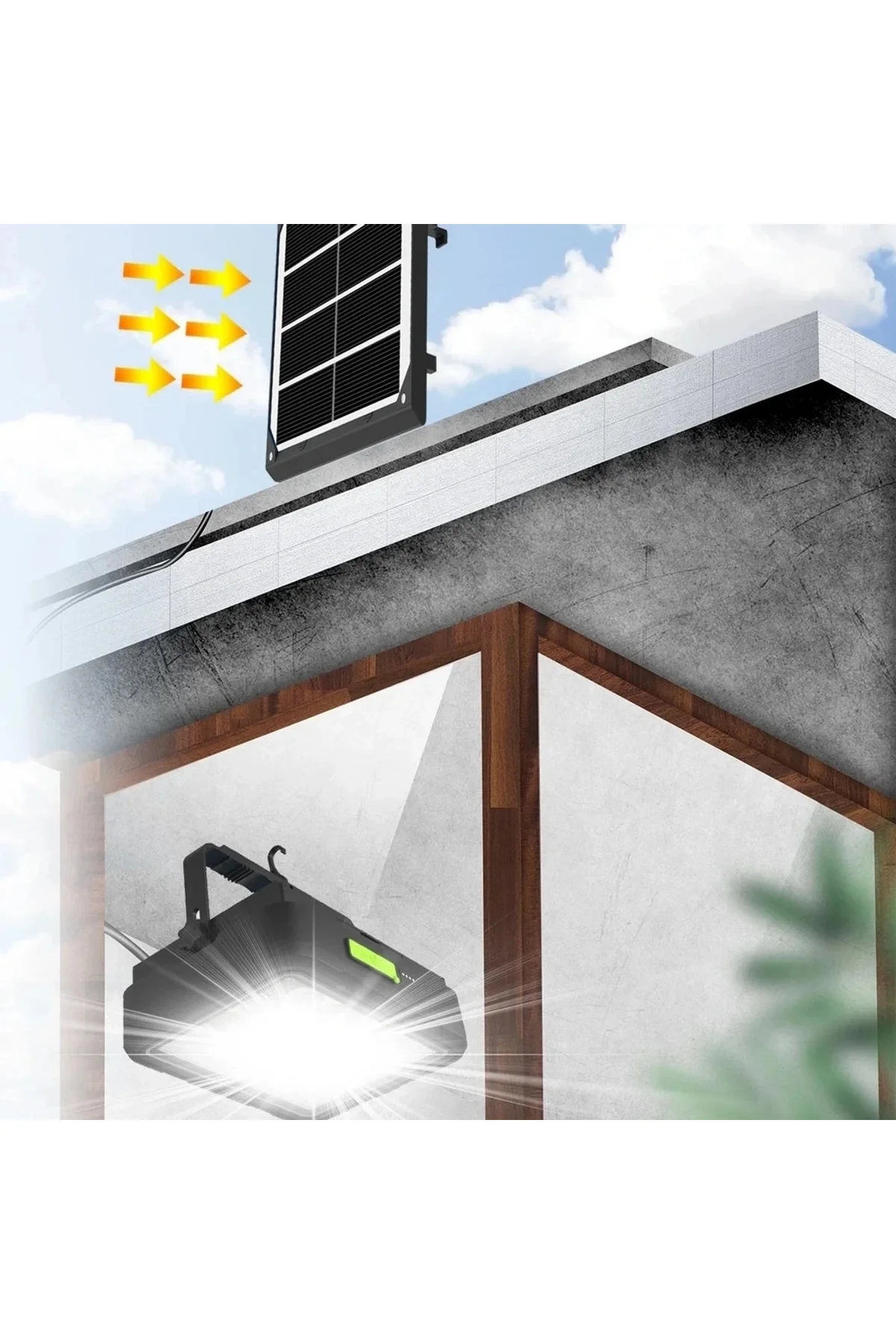 Ws-5570 150 Watt Güneş Enerjili Solar Kamp Feneri Projektör - Just Cheap Store Görsel 4