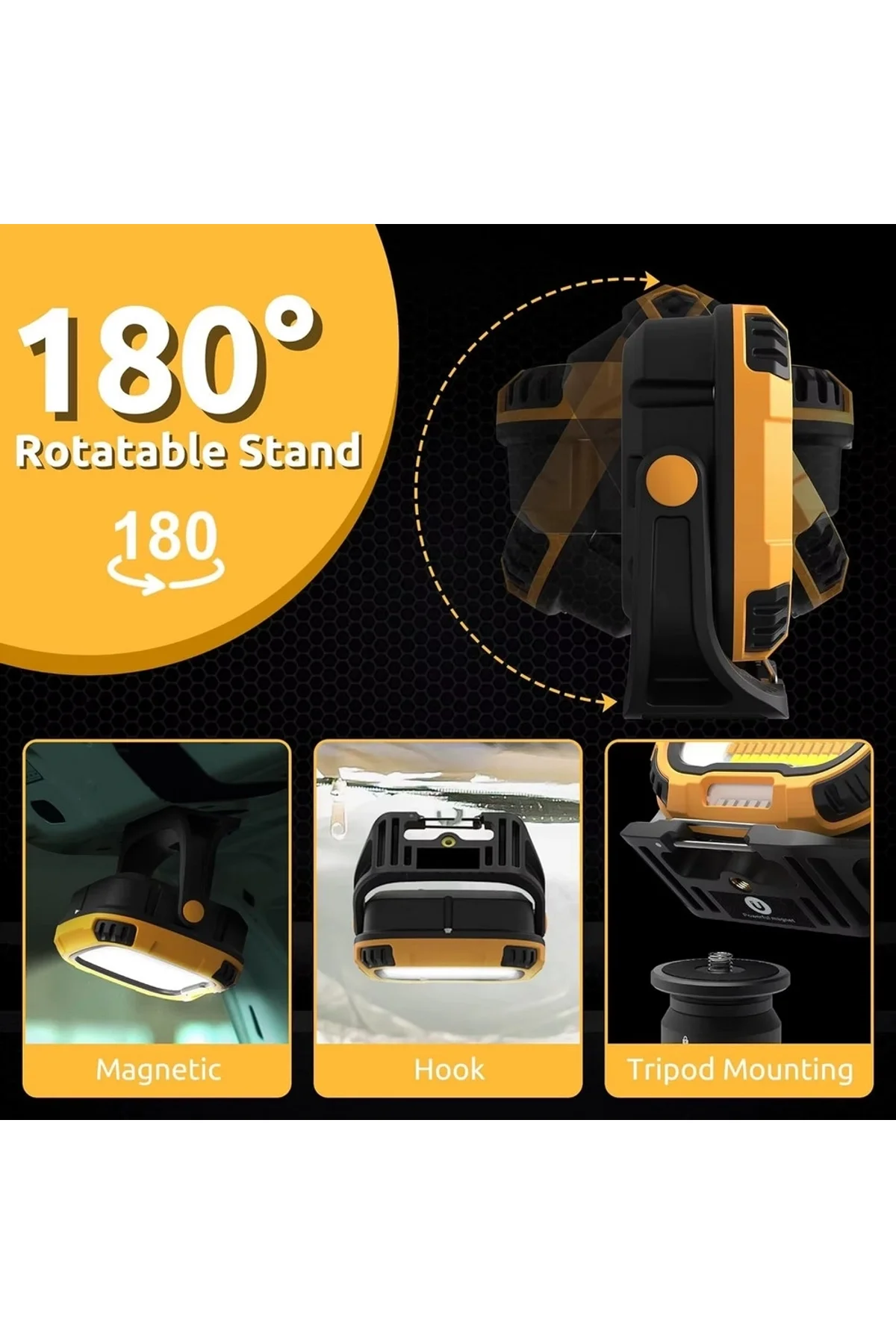 Ws-582 Powerbank Özellikli Tripod Bağlantılı Mıknatıslı 3500 Lümen Usb Şarjlı Çalışma Feneri - Just Cheap Store Görsel 2
