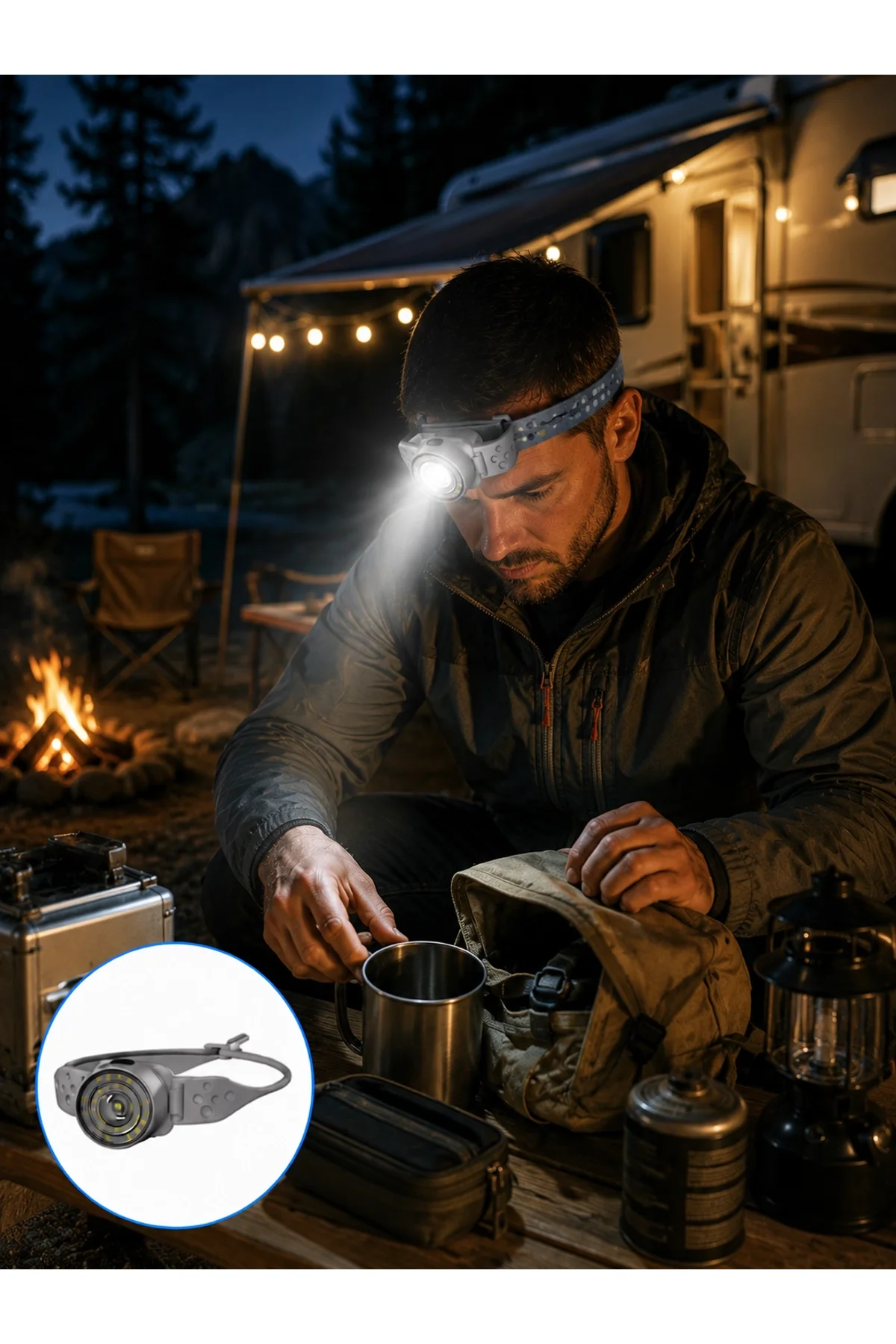 Led Kafa Feneri Eller Serbest Kullanım İçin Güçlü Işık Kaynağı - Just Cheap Store Görsel 5
