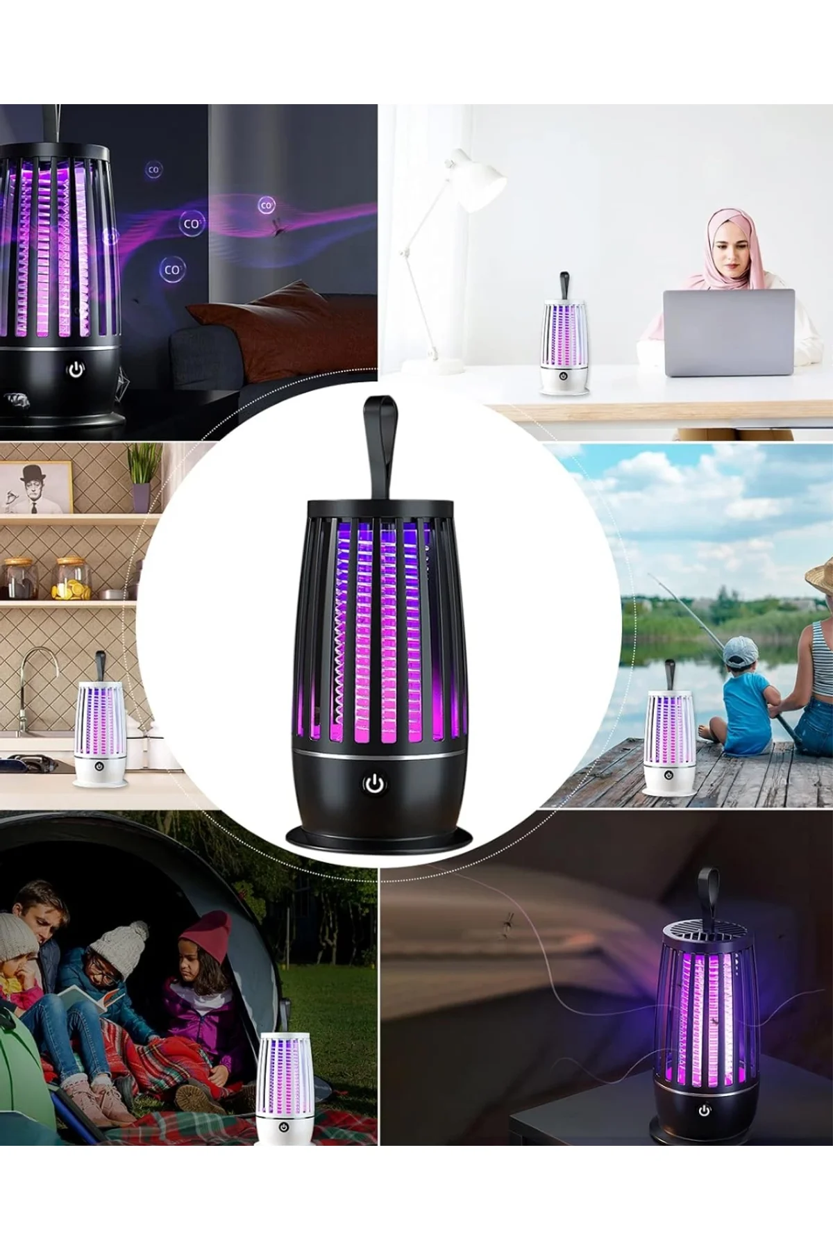 Uv Işıklı Elektrikli Böcek Öldürücü Lamba Gece Lambalı Sessiz Ve Güvenli Kullanım - Just Cheap Store Görsel 5