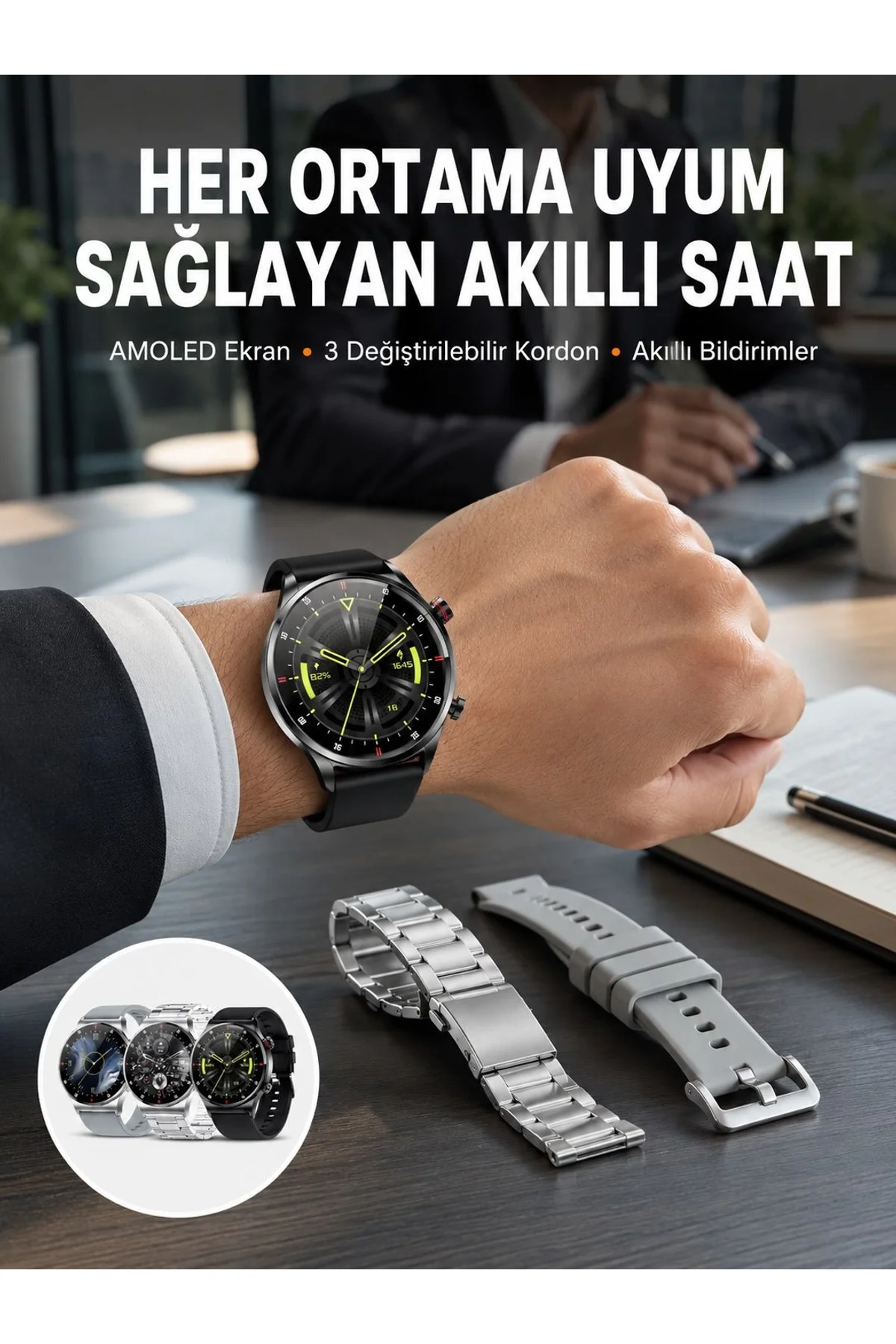 Akıllı Saat Adımsayar Nabız Ölçer Titreşim Özellikli Çağrı Cevaplama Sosyal Medya Yeni Nesil