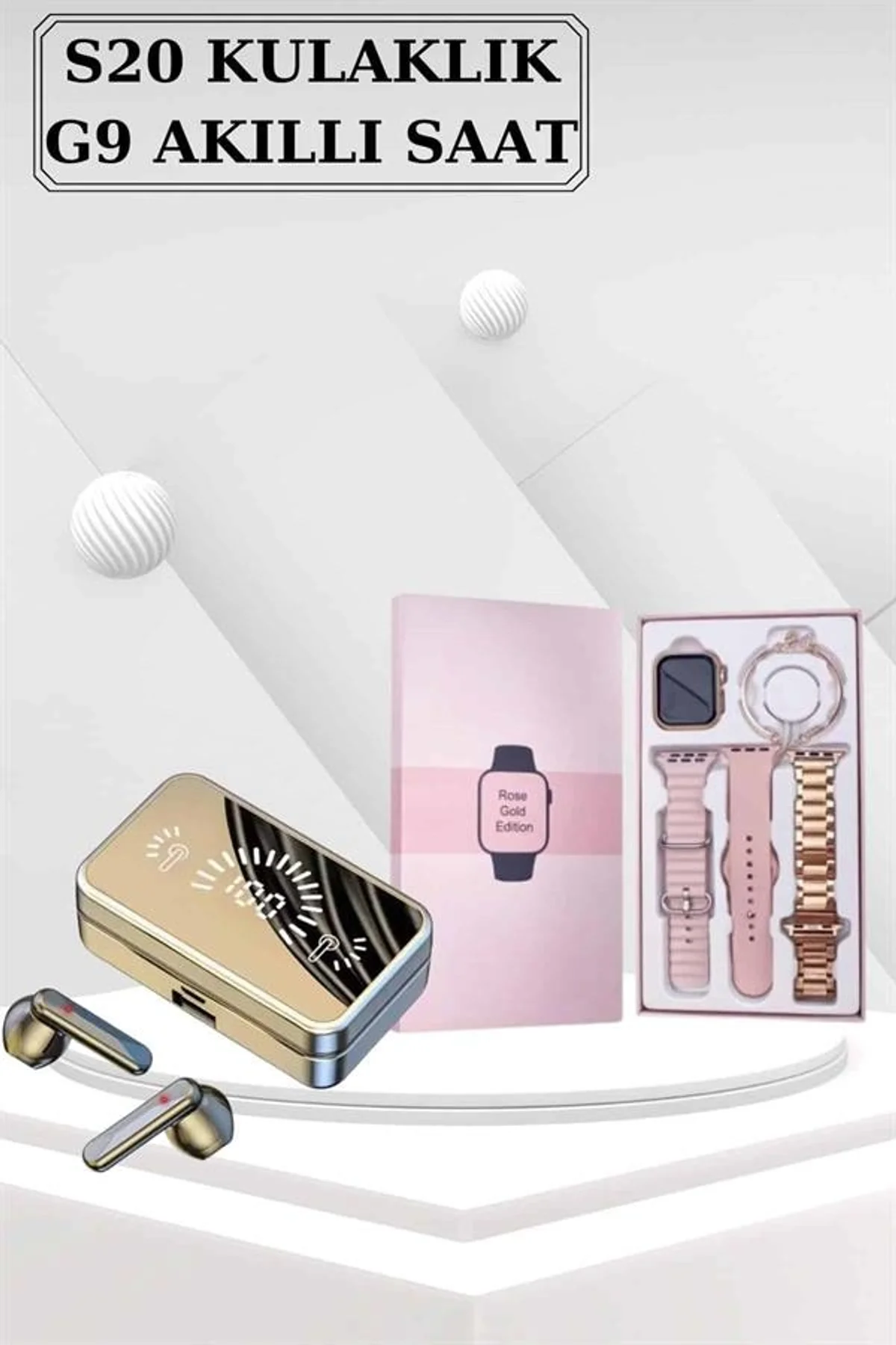 Bileklikli Amoled Ekran Akıllı Saat Ve Dijital Göstergeli Kablosuz Bluetooth Kulaklık Anc/ Enc - Just Cheap Store Görsel 4