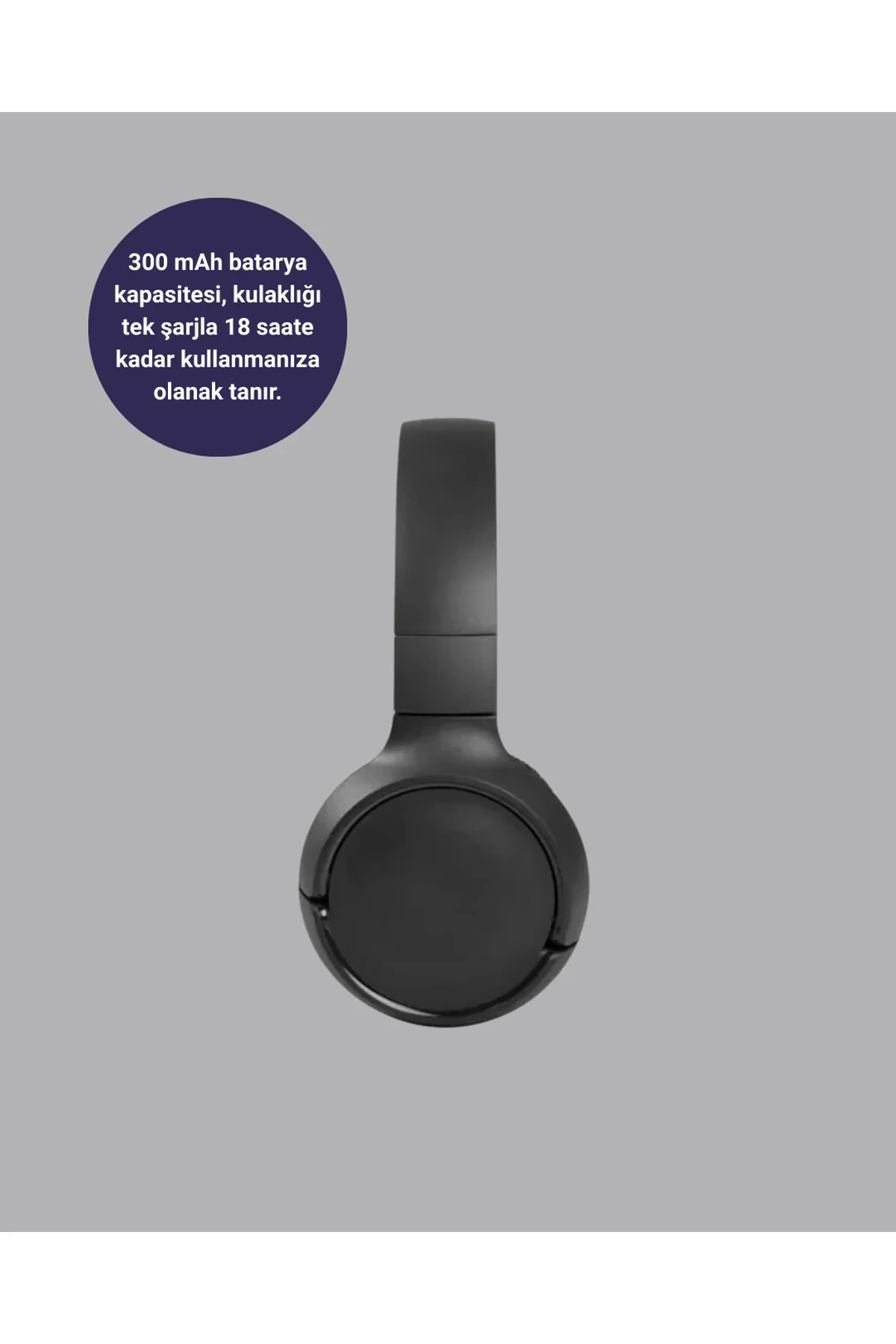 Kablosuz Bluetooth Kulaklık 5.0 18 Saat Kullanım Dinamik Sürücü Siyah Yeni Nesil - Just Cheap Store Görsel 3
