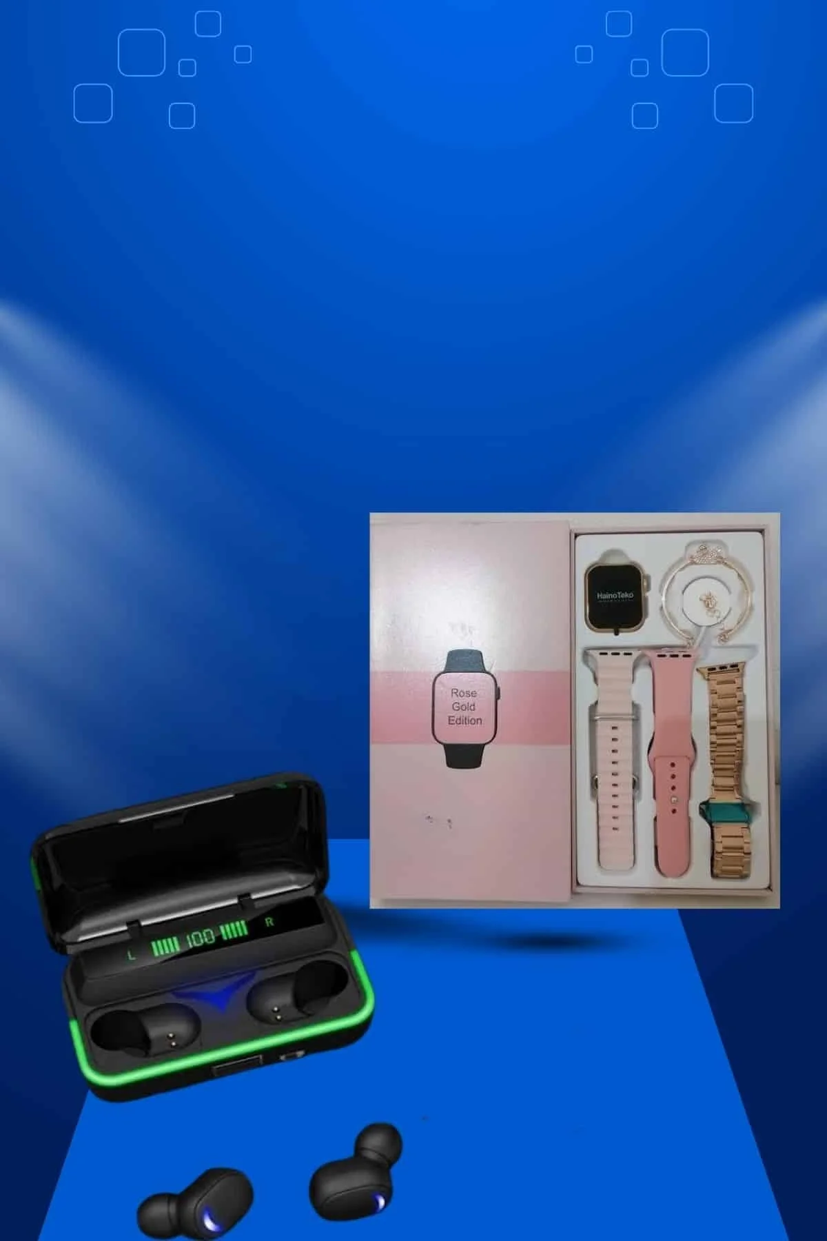 Kadınlara Özel Bileklik Hediyeli Akıllı Saat Ve Dijital Göstergeli Anc Özellikli Bluetooth Kulaklık - Just Cheap Store Görsel 5